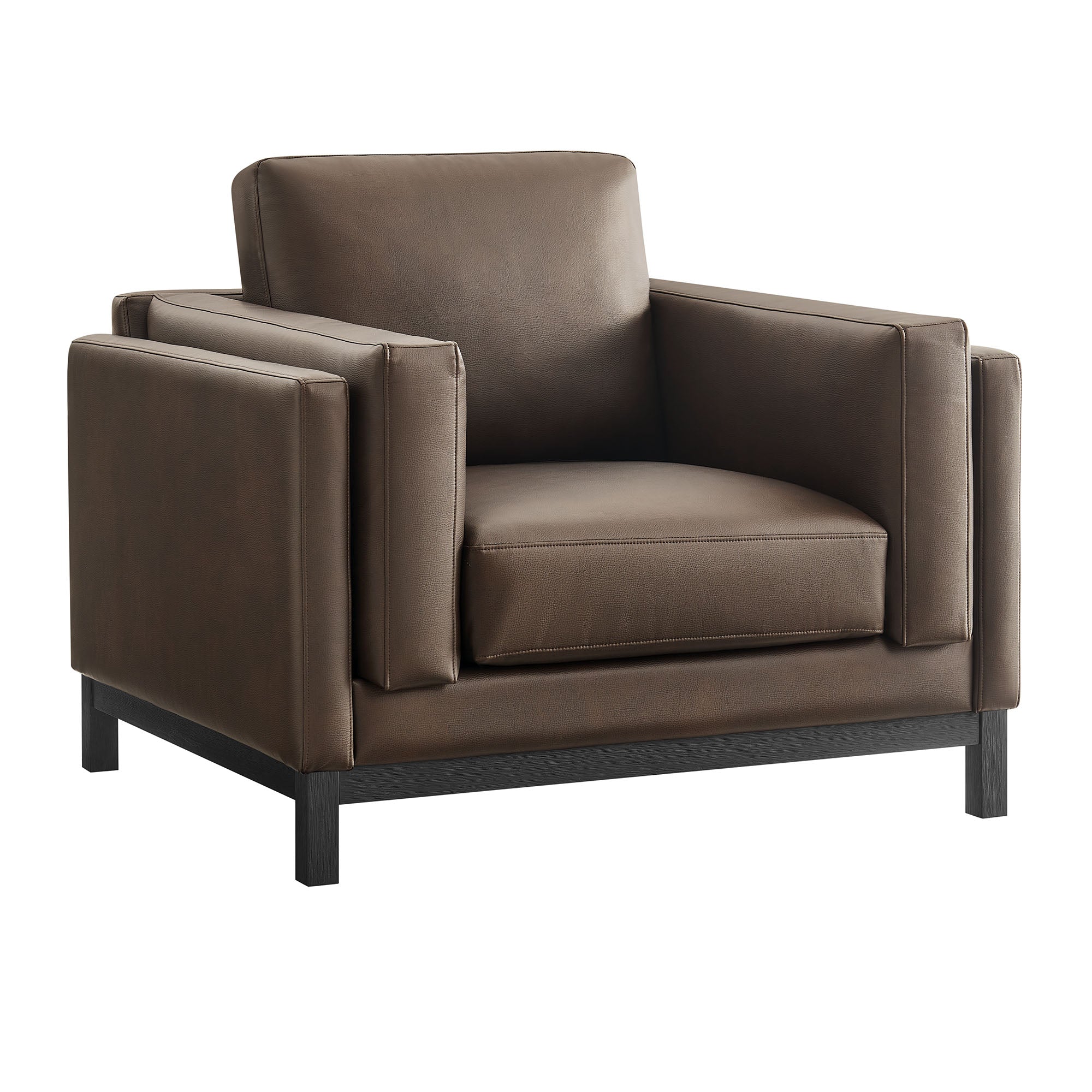 Roscoe Vegan Leather Armchair, Espresso