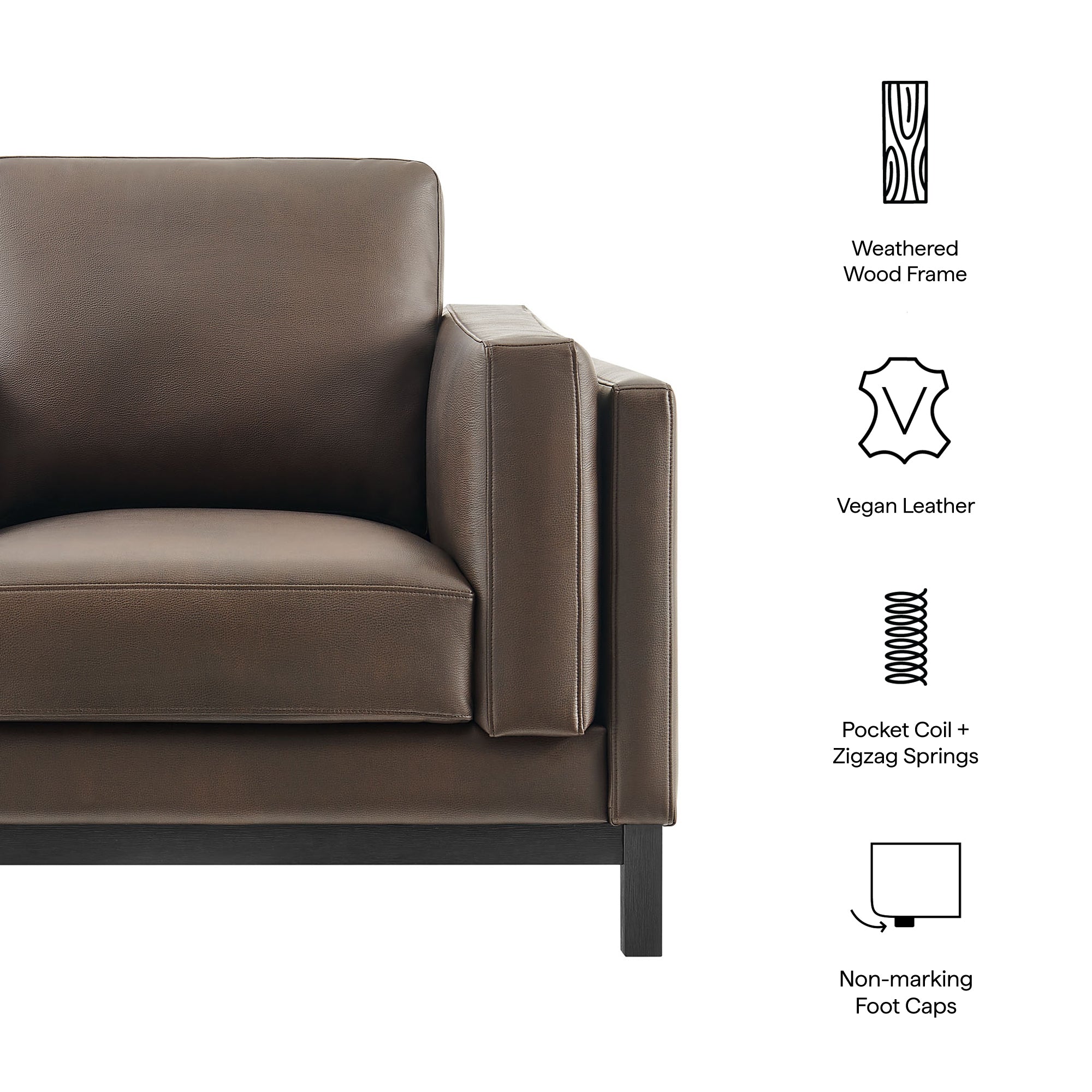 Roscoe Vegan Leather Armchair, Espresso