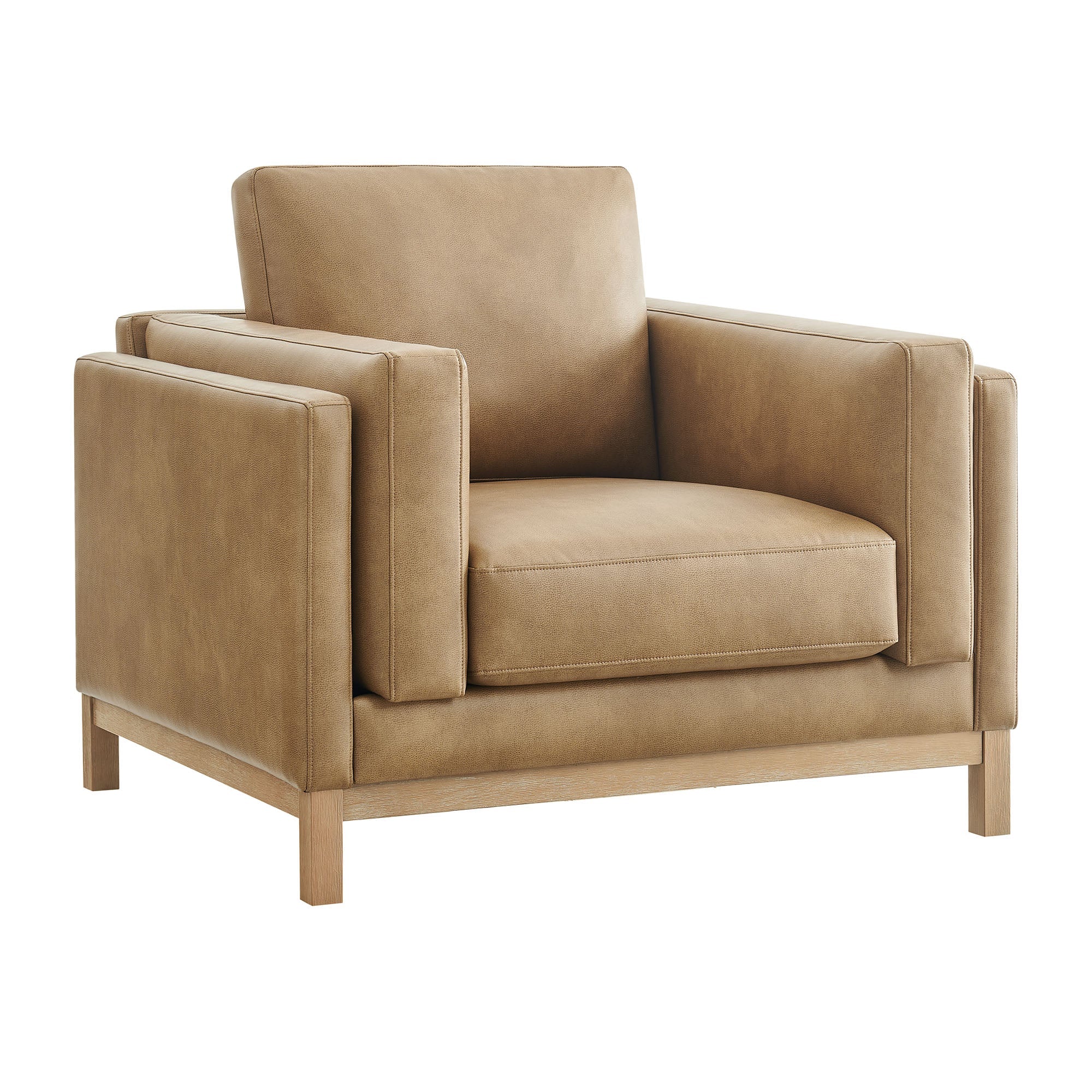 Roscoe Vegan Leather Armchair, Toast