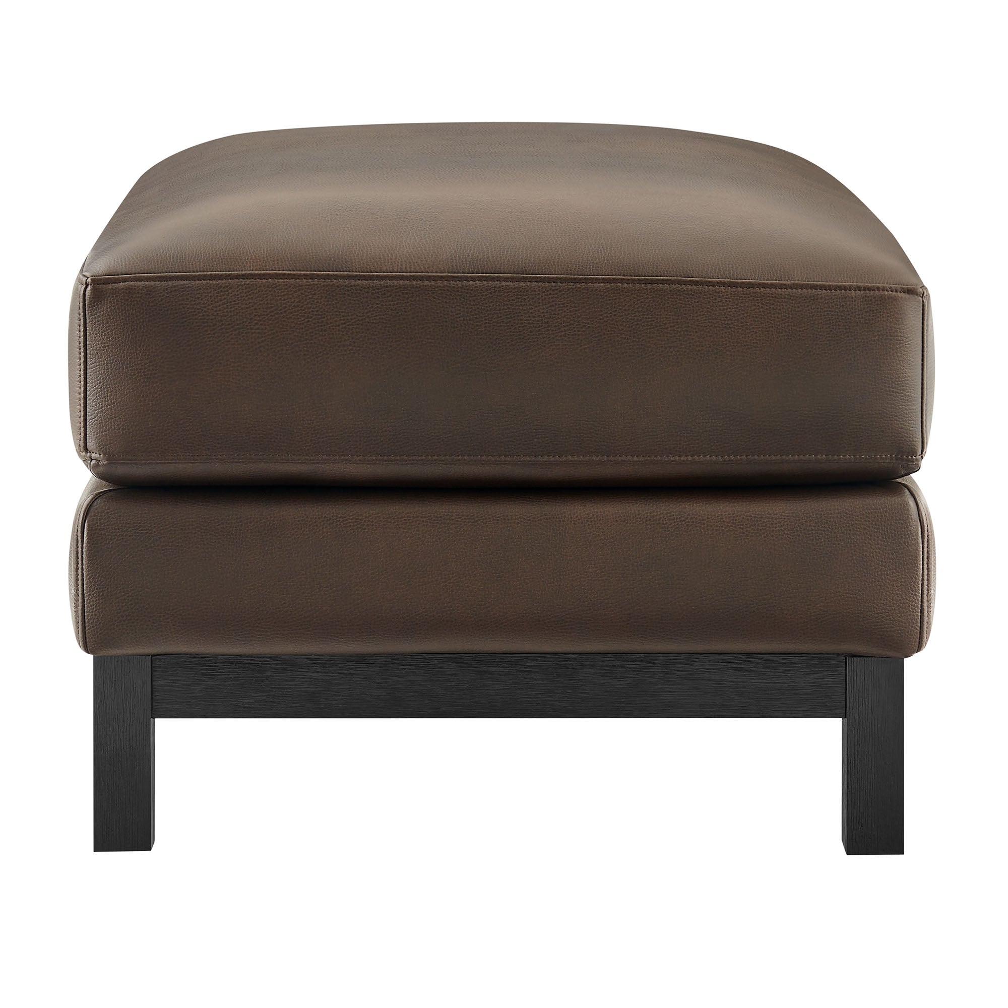 Roscoe Vegan Leather Ottoman, Espresso