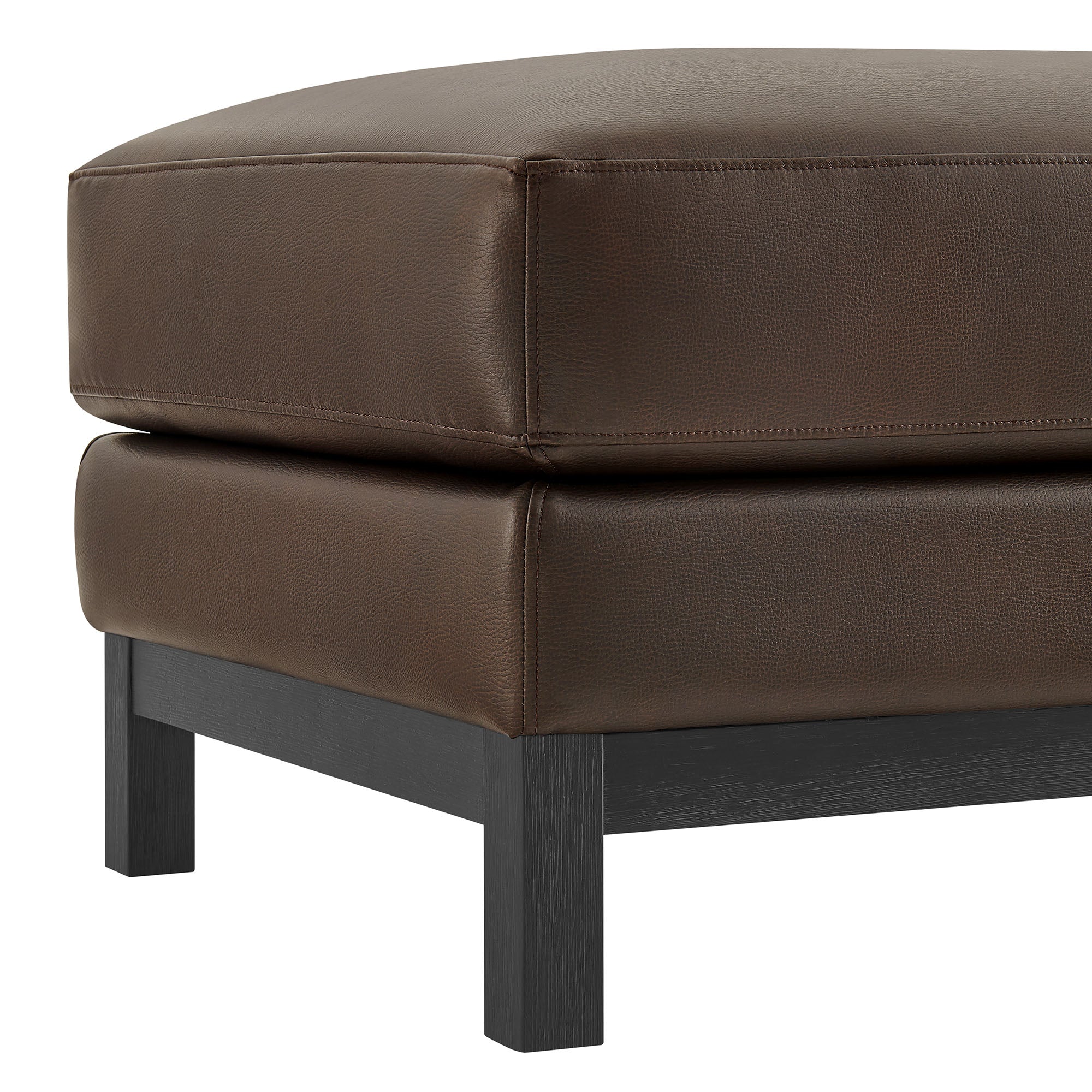 Roscoe Vegan Leather Ottoman, Espresso