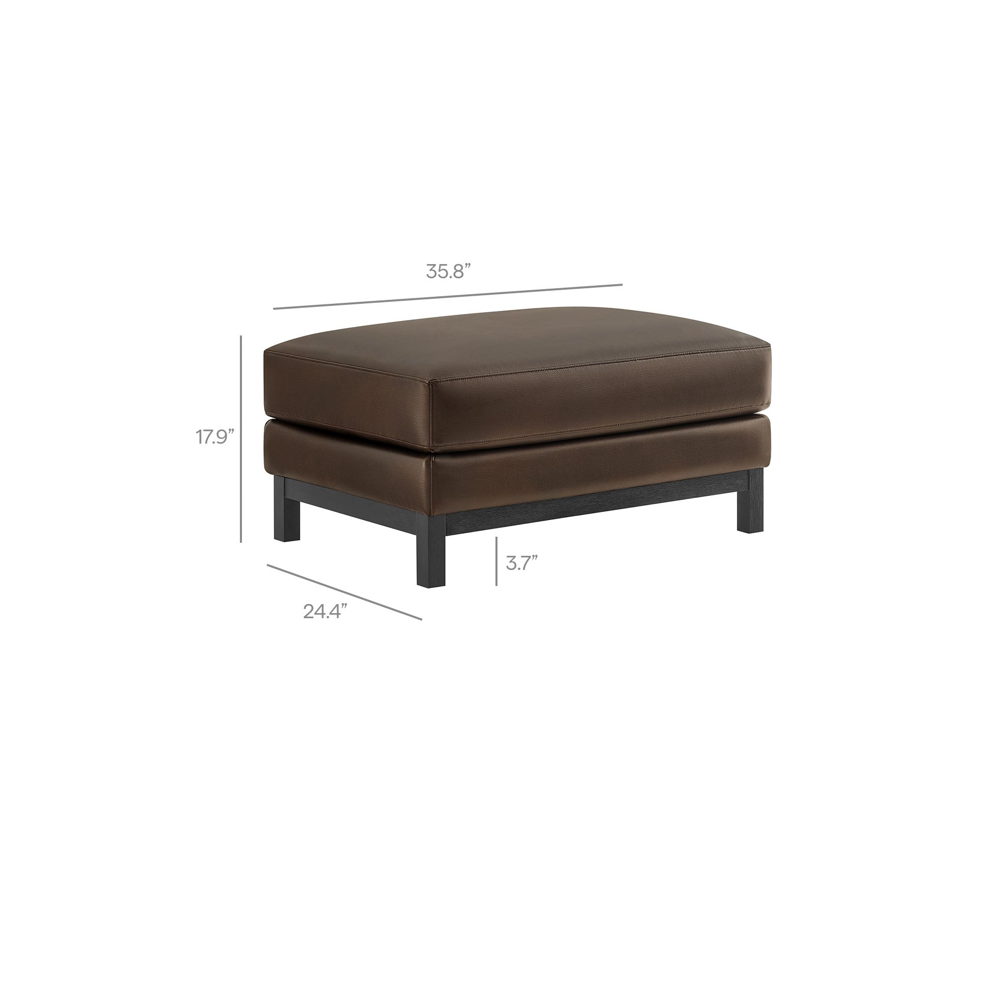 Roscoe Vegan Leather Ottoman, Espresso