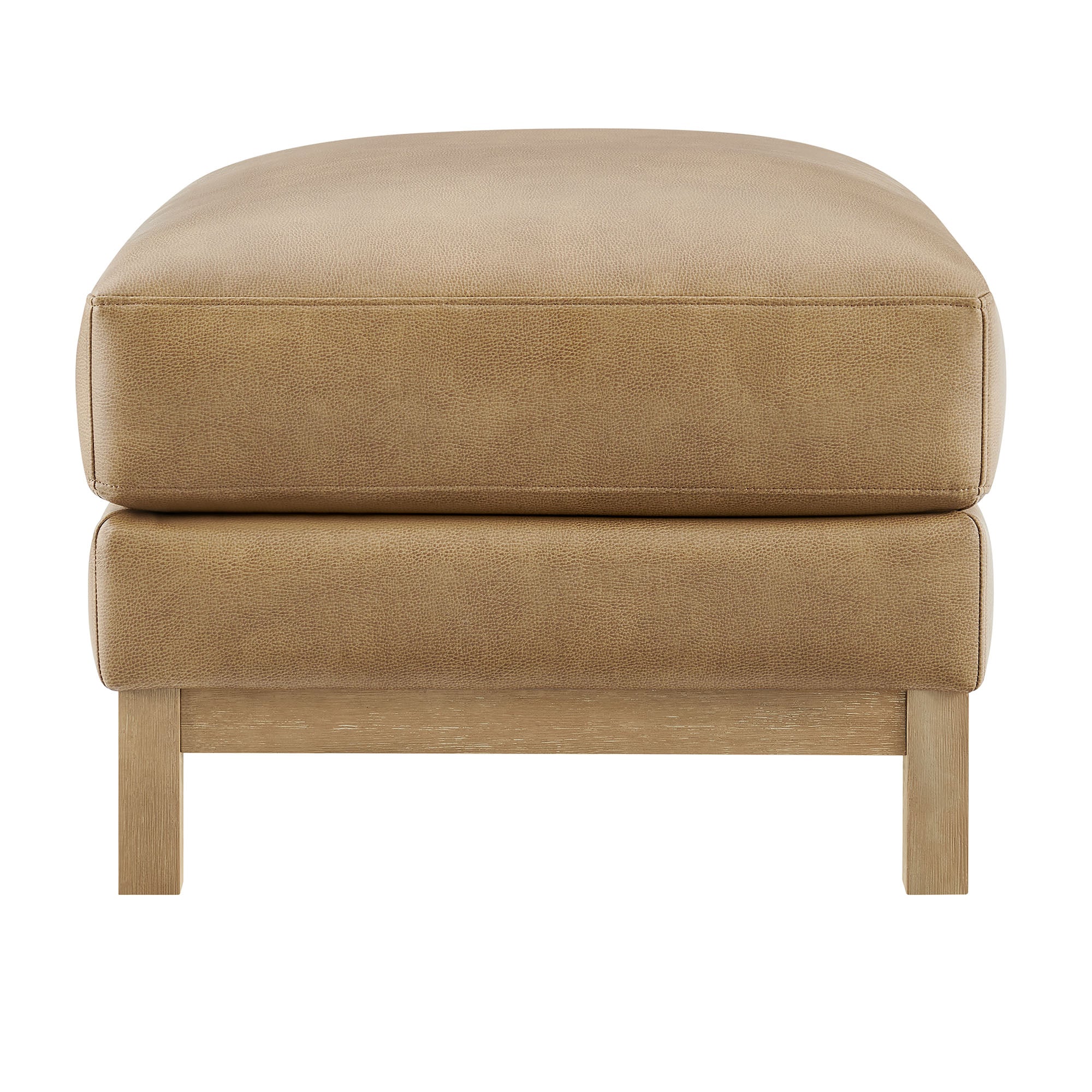 Roscoe Vegan Leather Ottoman, Toast