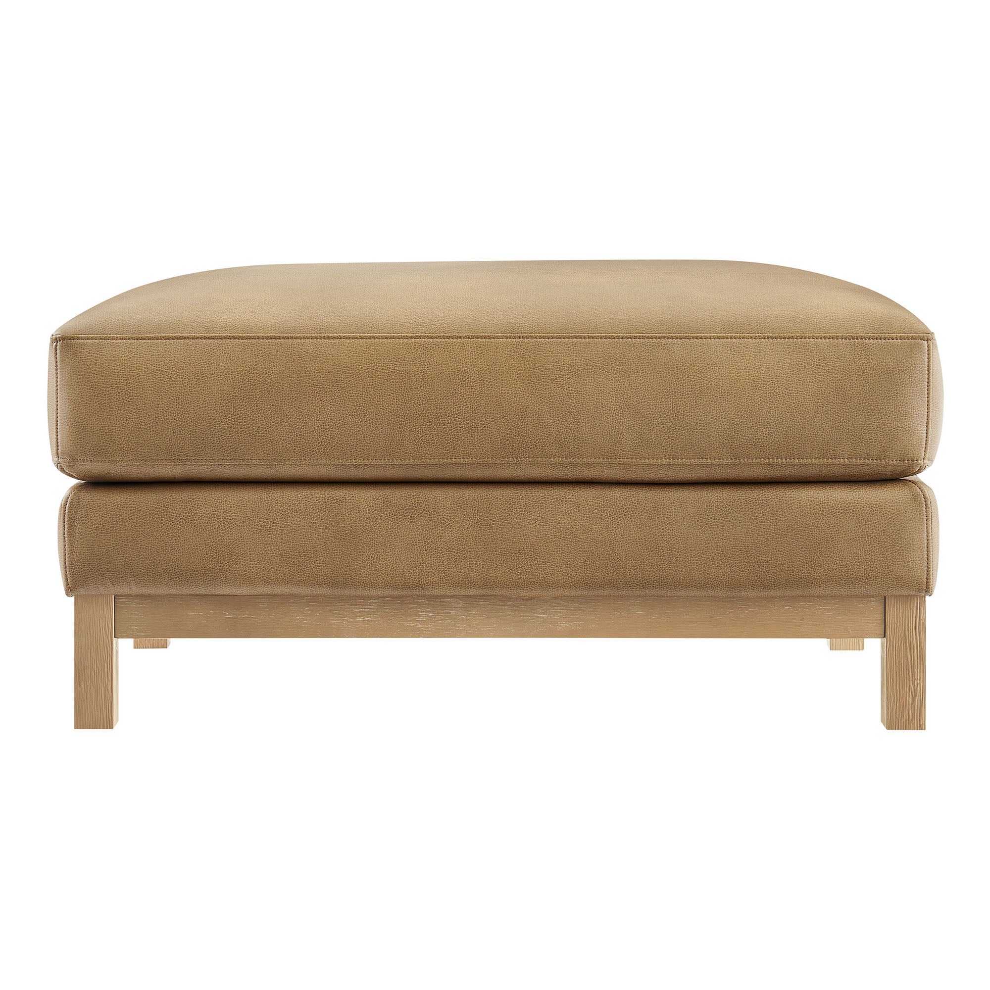 Roscoe Vegan Leather Ottoman, Toast
