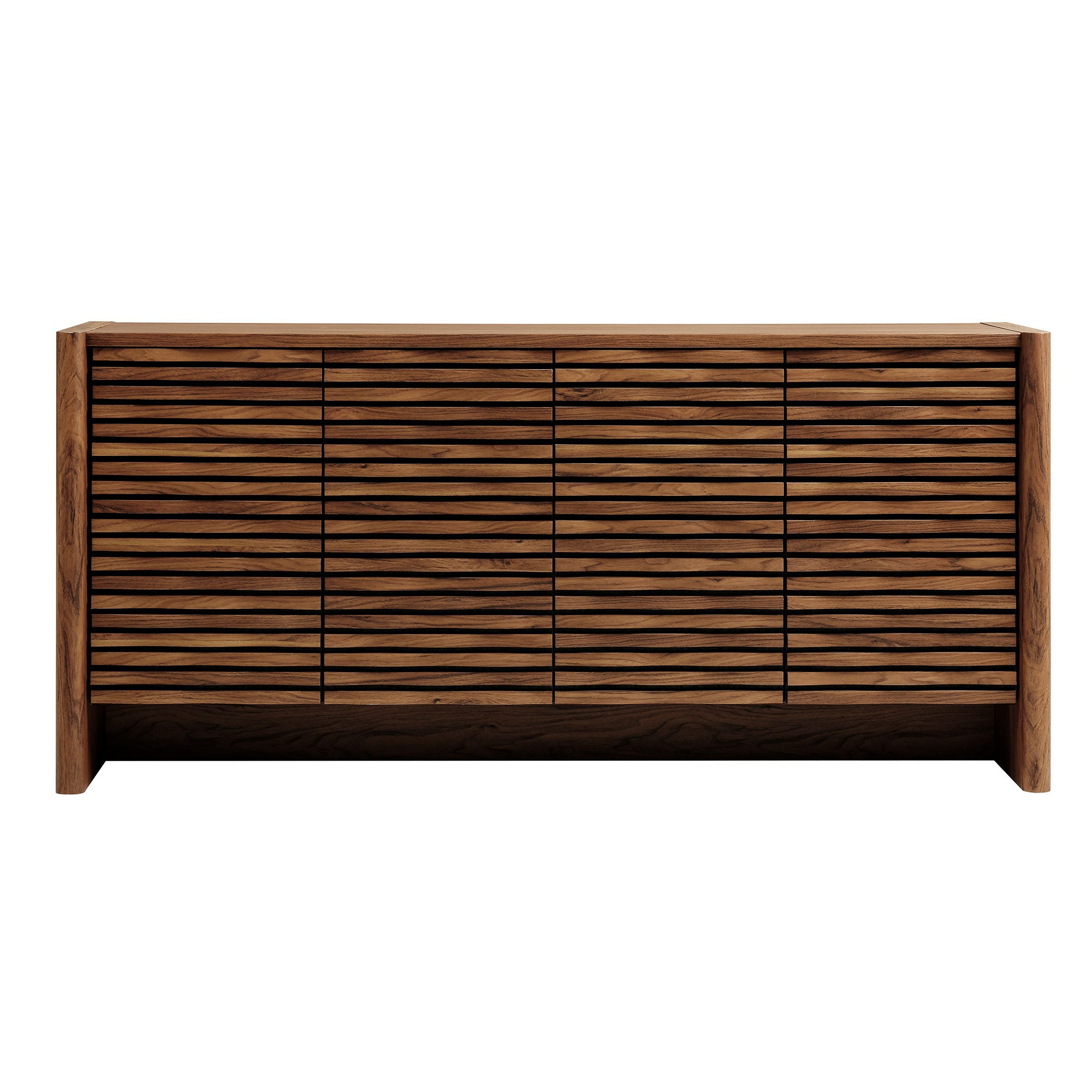 Emric Wave 66" 4-Door Sideboard, Walnut