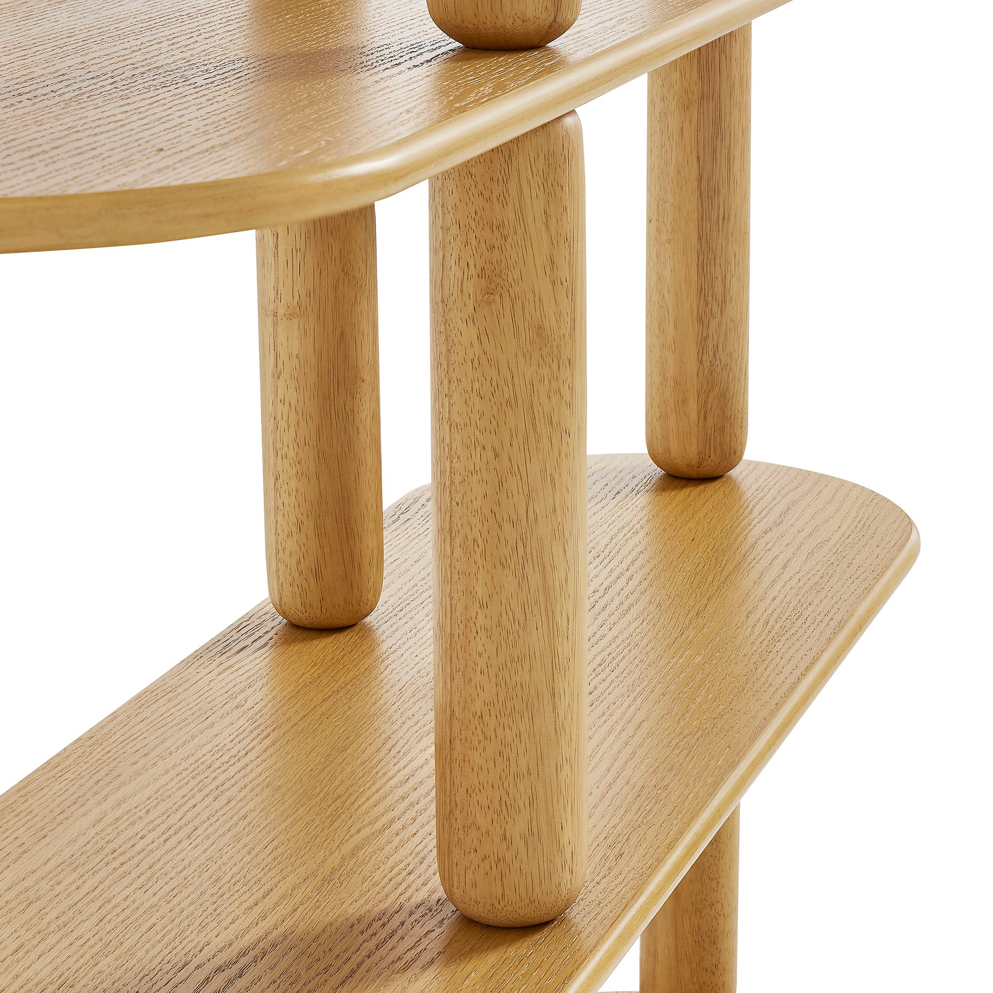 Arcus 4-Tier Oval Wood Bookshelf, Oak