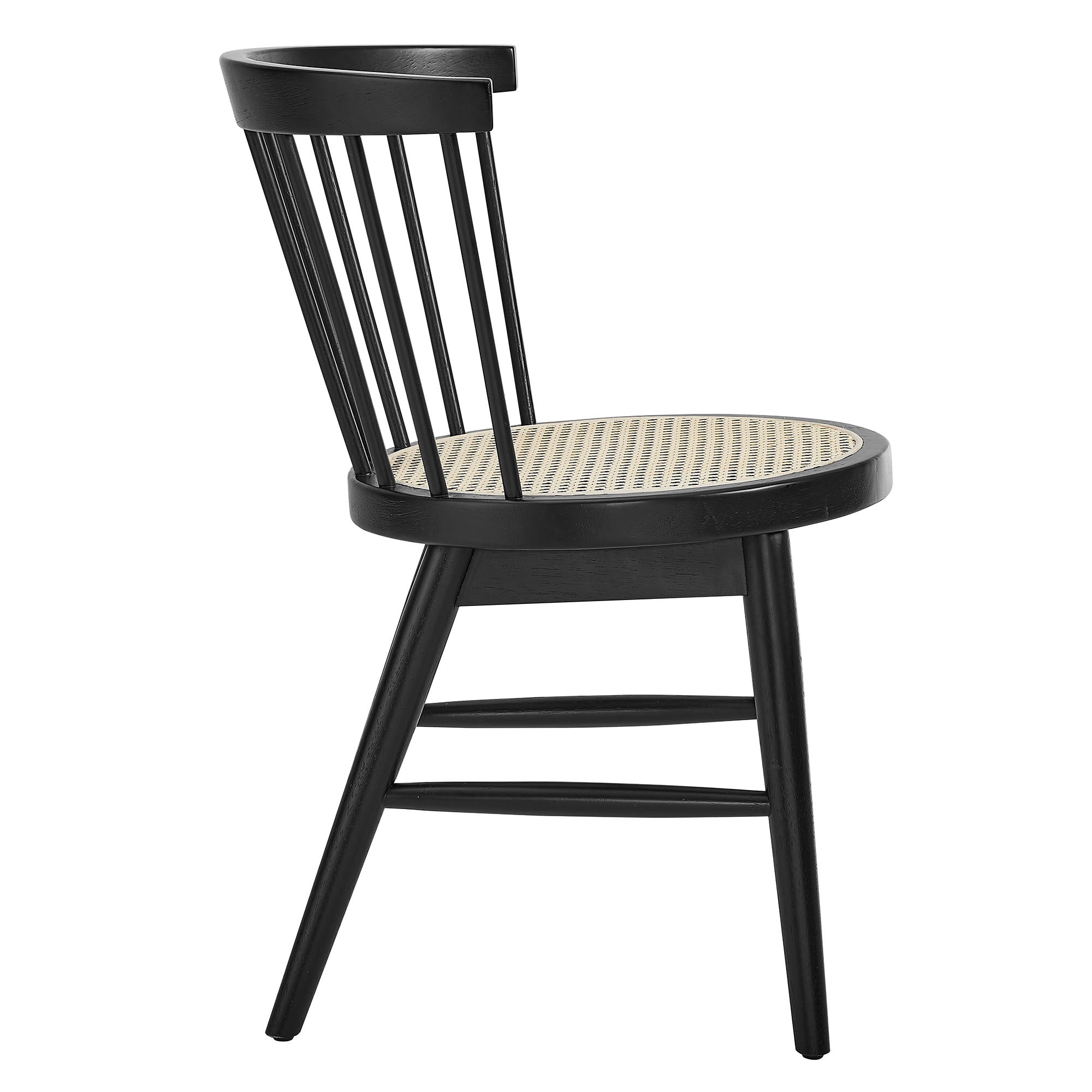 Lykke Curved Spindle Back Dining Chairs Set of 2, Black