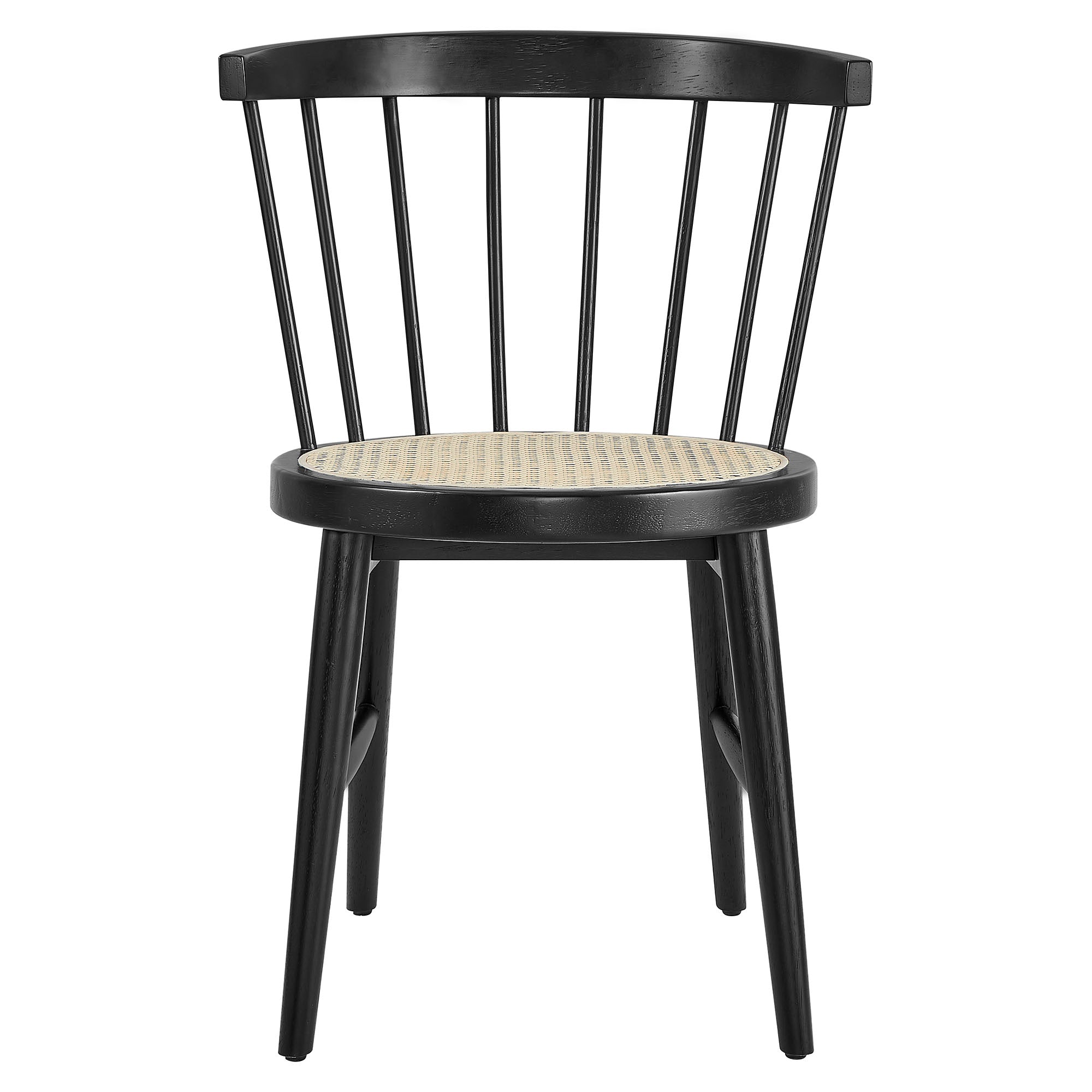 Lykke Curved Spindle Back Dining Chairs Set of 2, Black