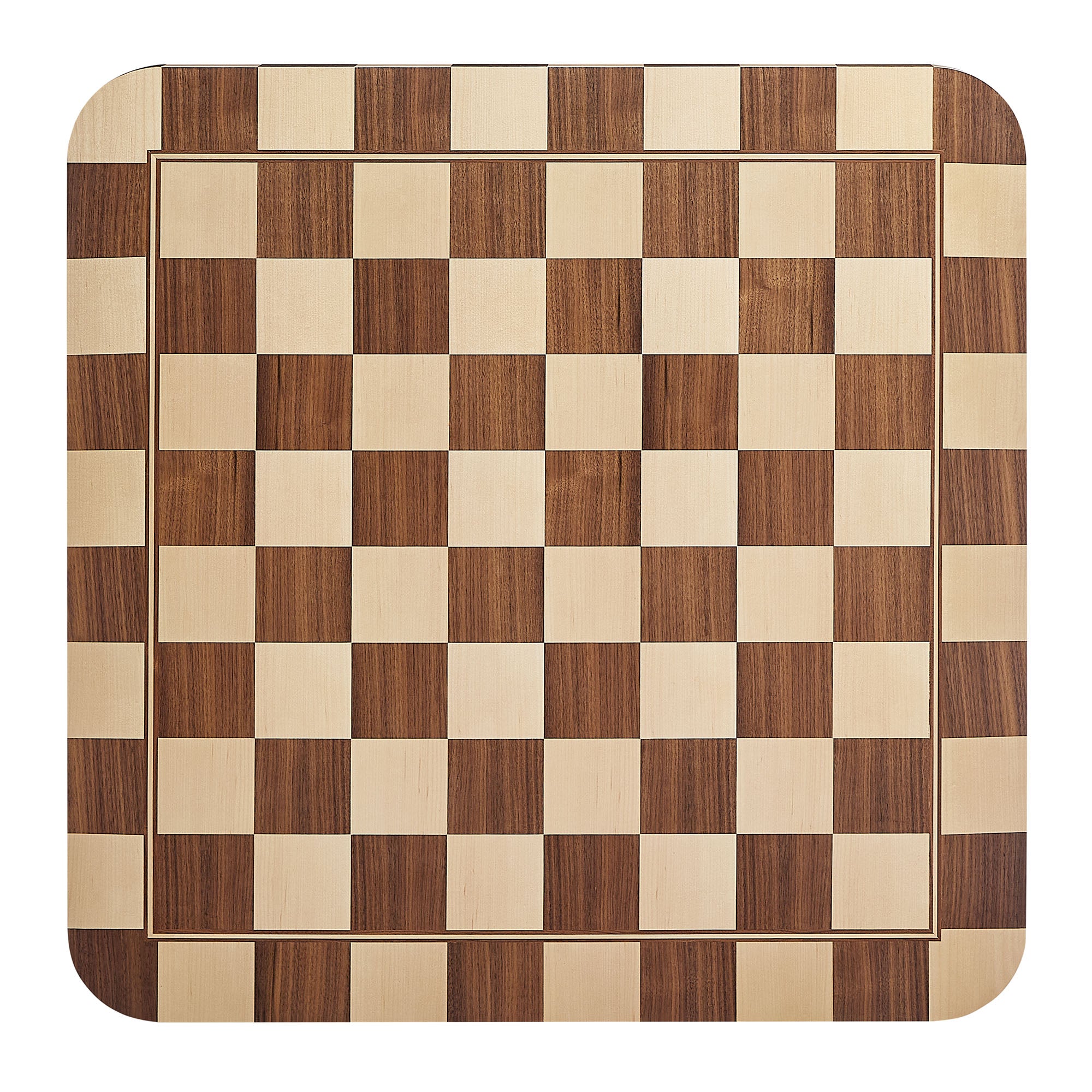 Oscar 36 Inch Square Checkered Dining Table, Oak and Walnut