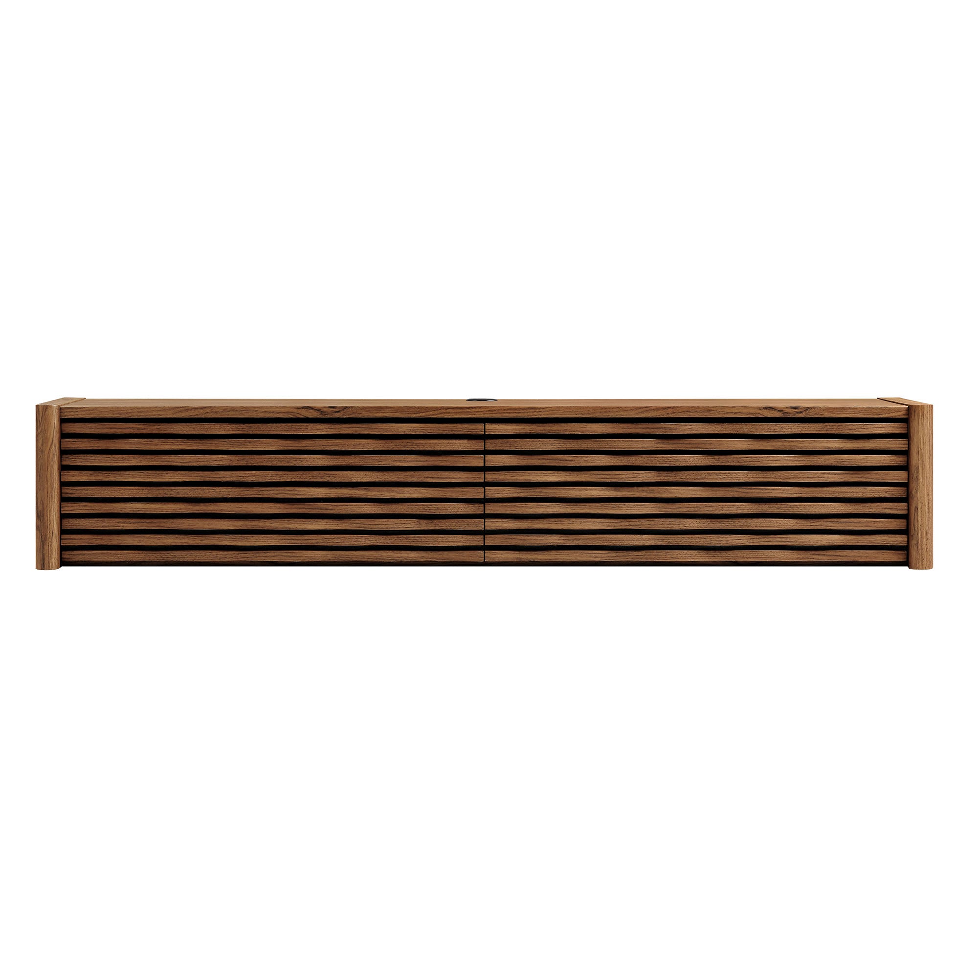 Emric Wave 71" Wall-Mounted TV Cabinet, Walnut