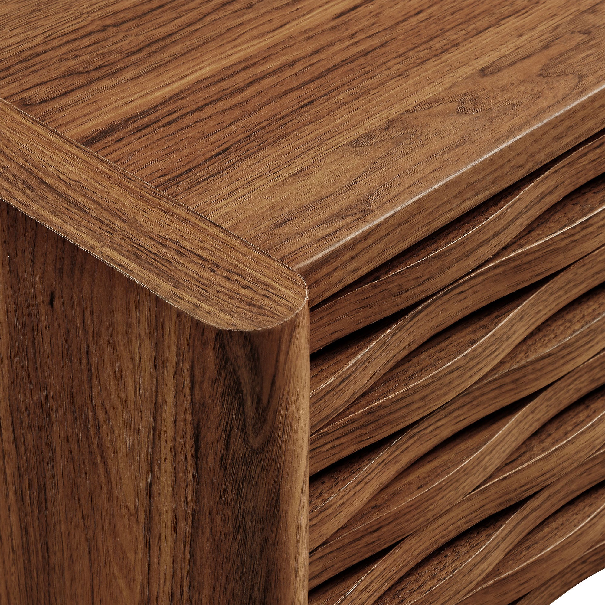 Emric Wave 71" Wall-Mounted TV Cabinet, Walnut