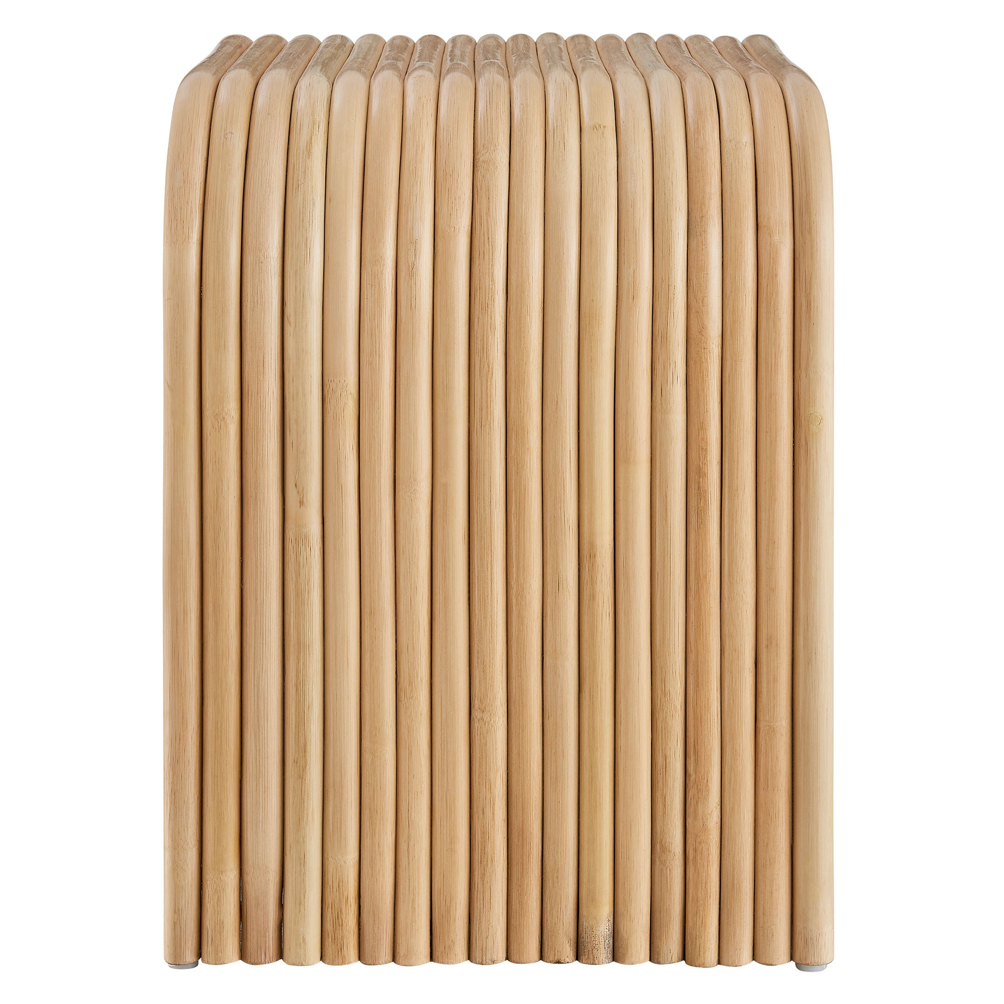 Eve Curved Natural Rattan Side Table, Natural