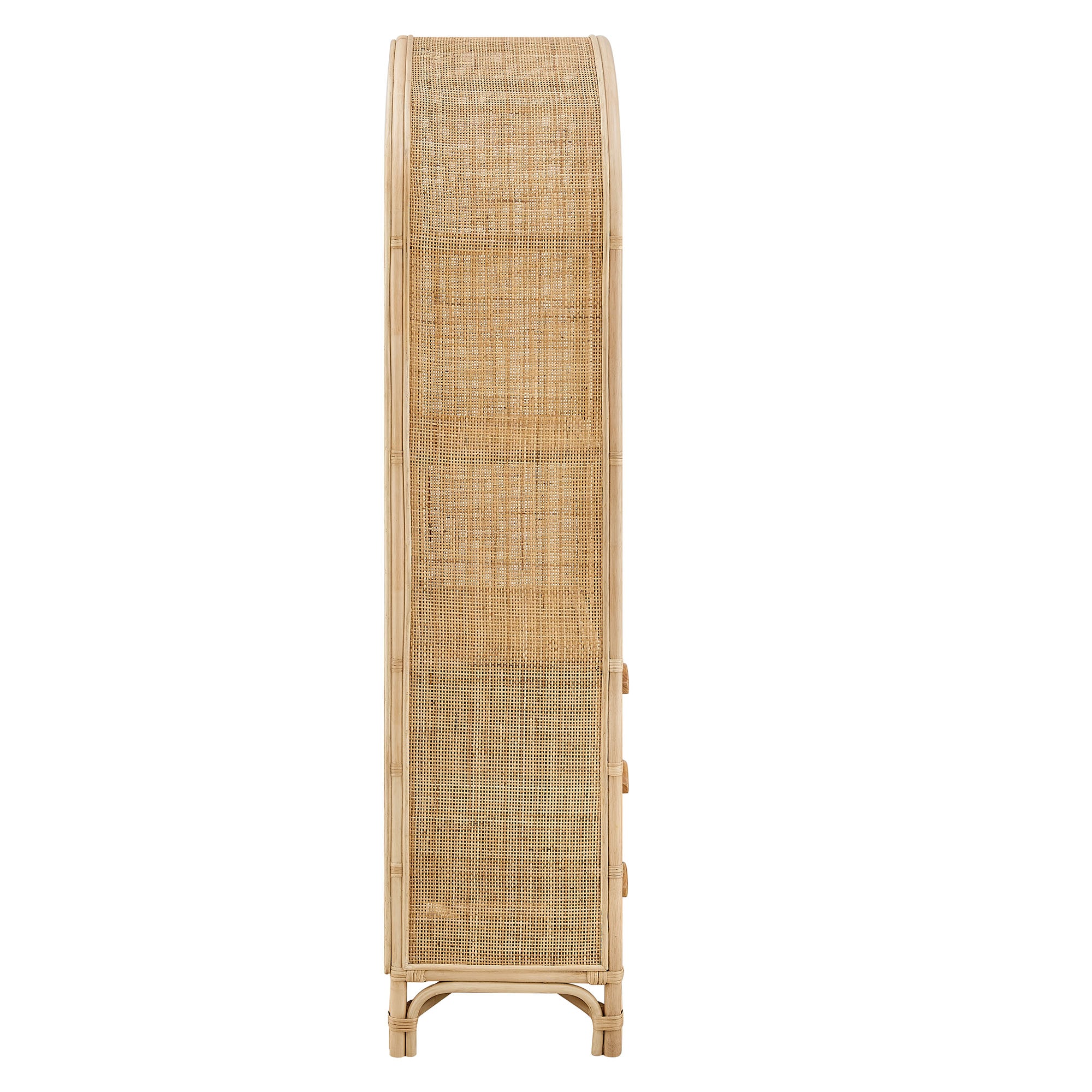 Jane 71 Inch Tall Arched Natural Rattan Bookshelf, Natural