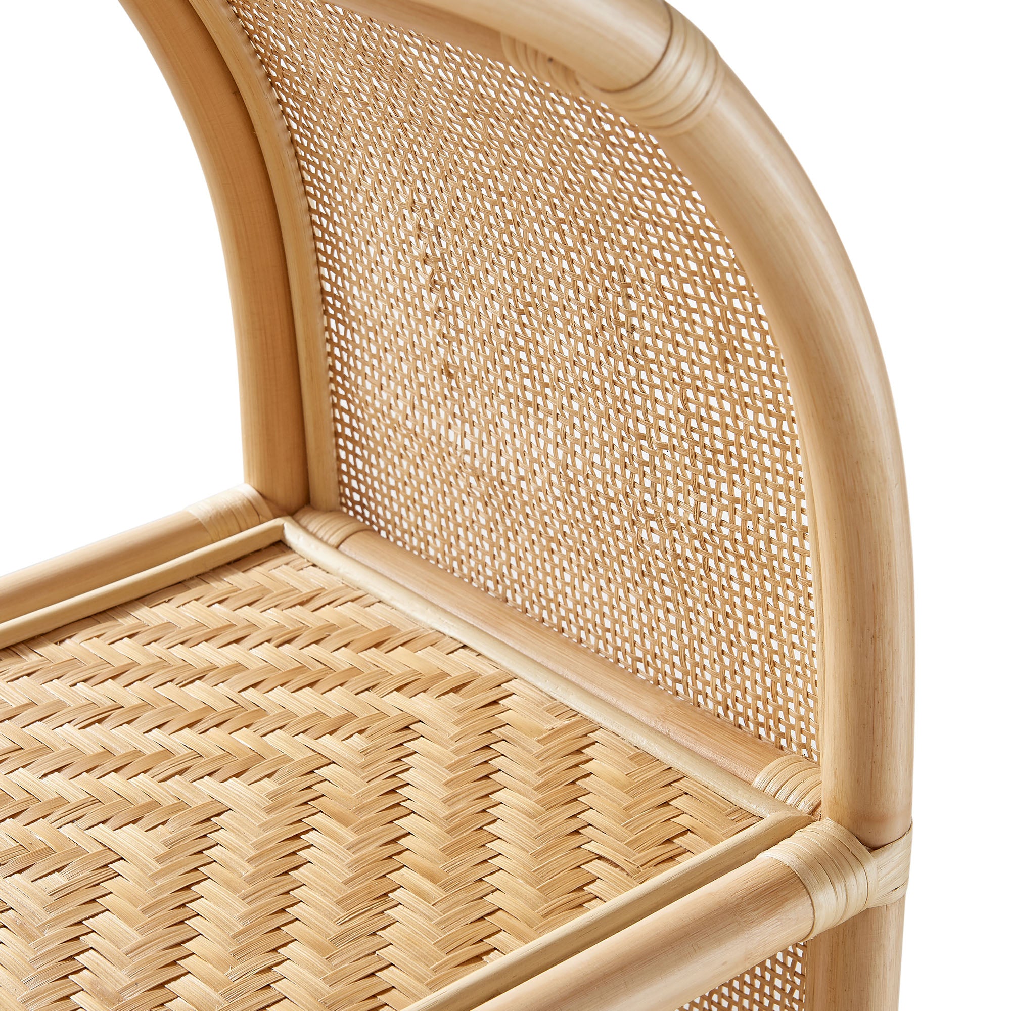Celeste 67 Inch Tall Arched Natural Rattan Bookshelf, Natural