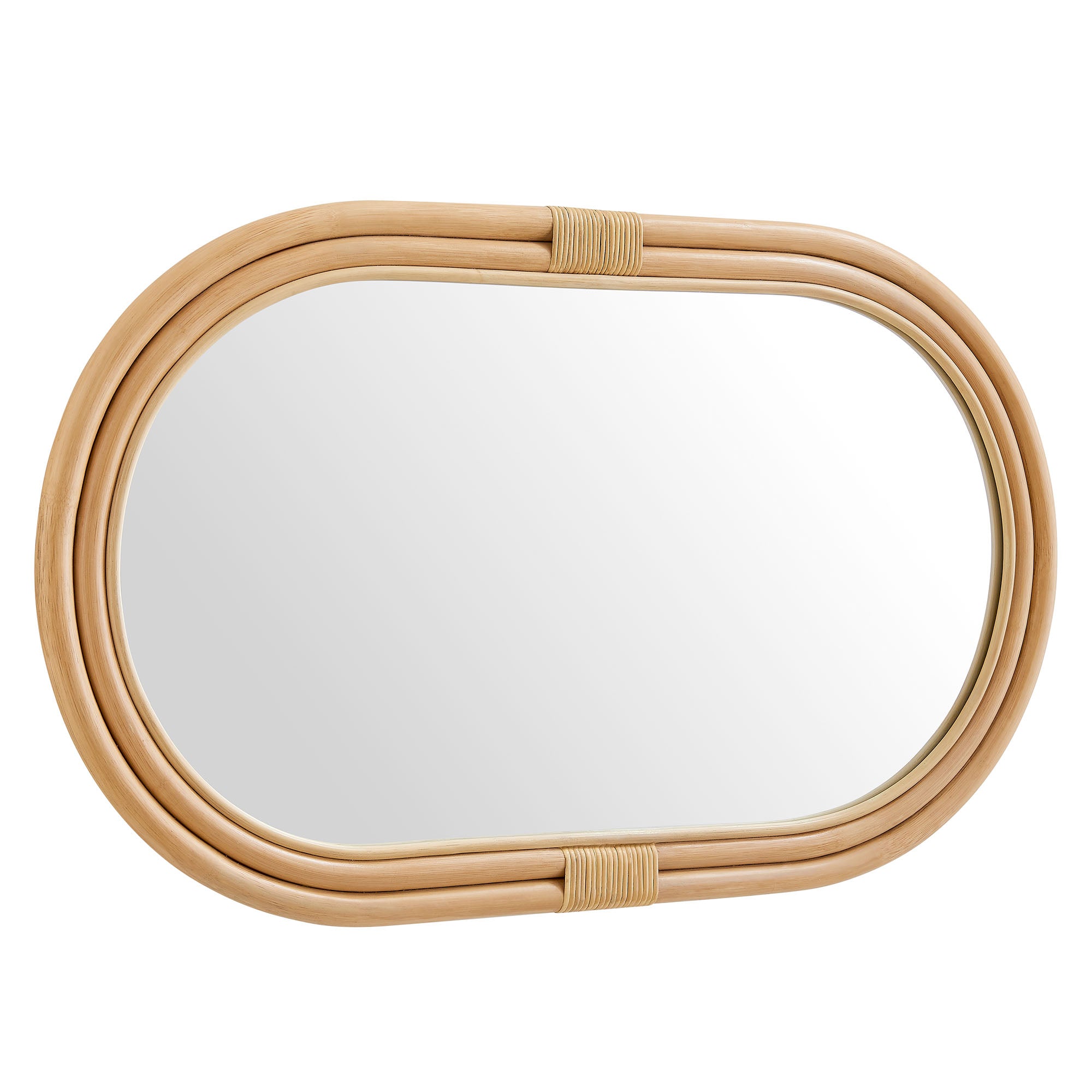 Corsica Oval Rattan Wall Mirror, Natural
