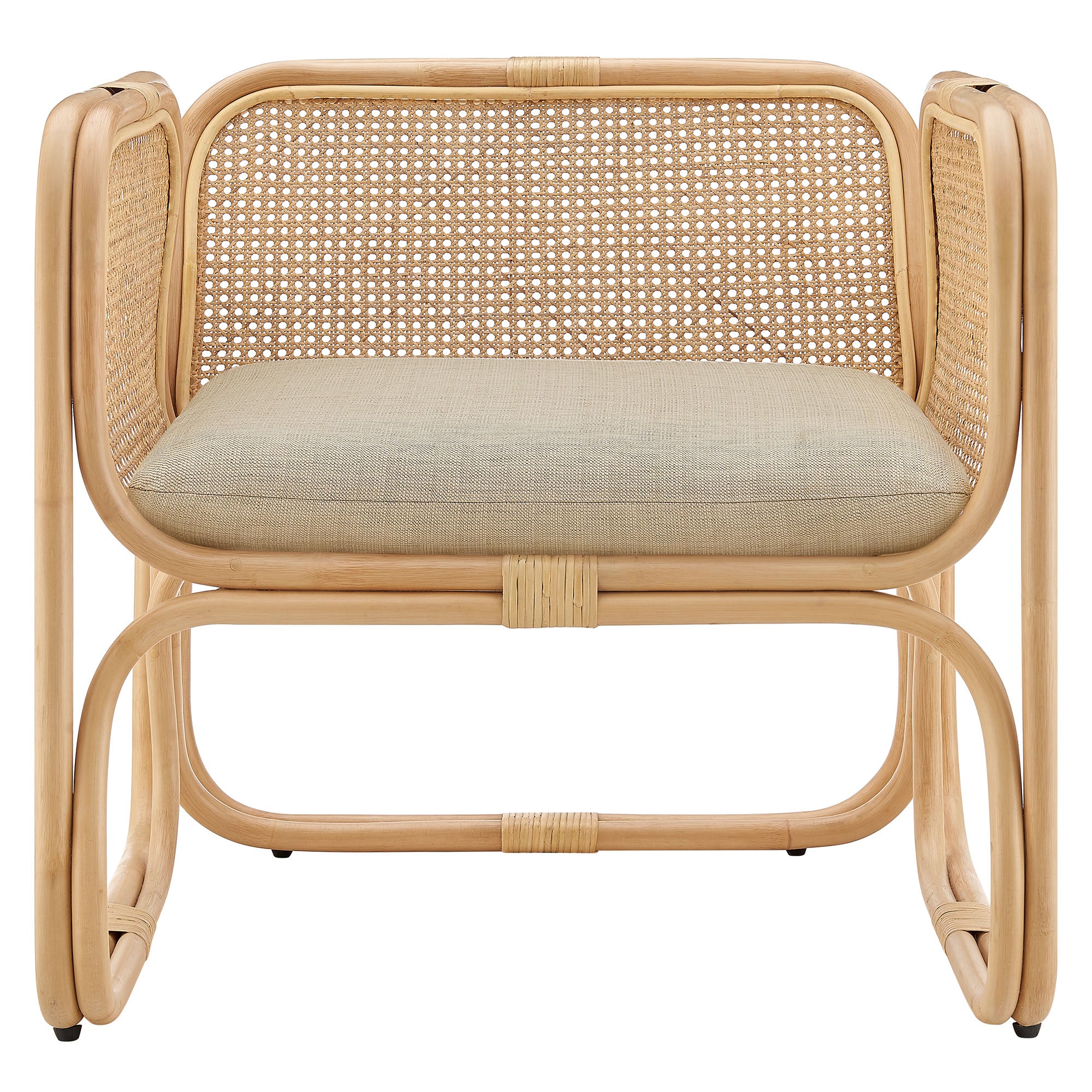 Ellis Natural Rattan Accent Armchair, Natural