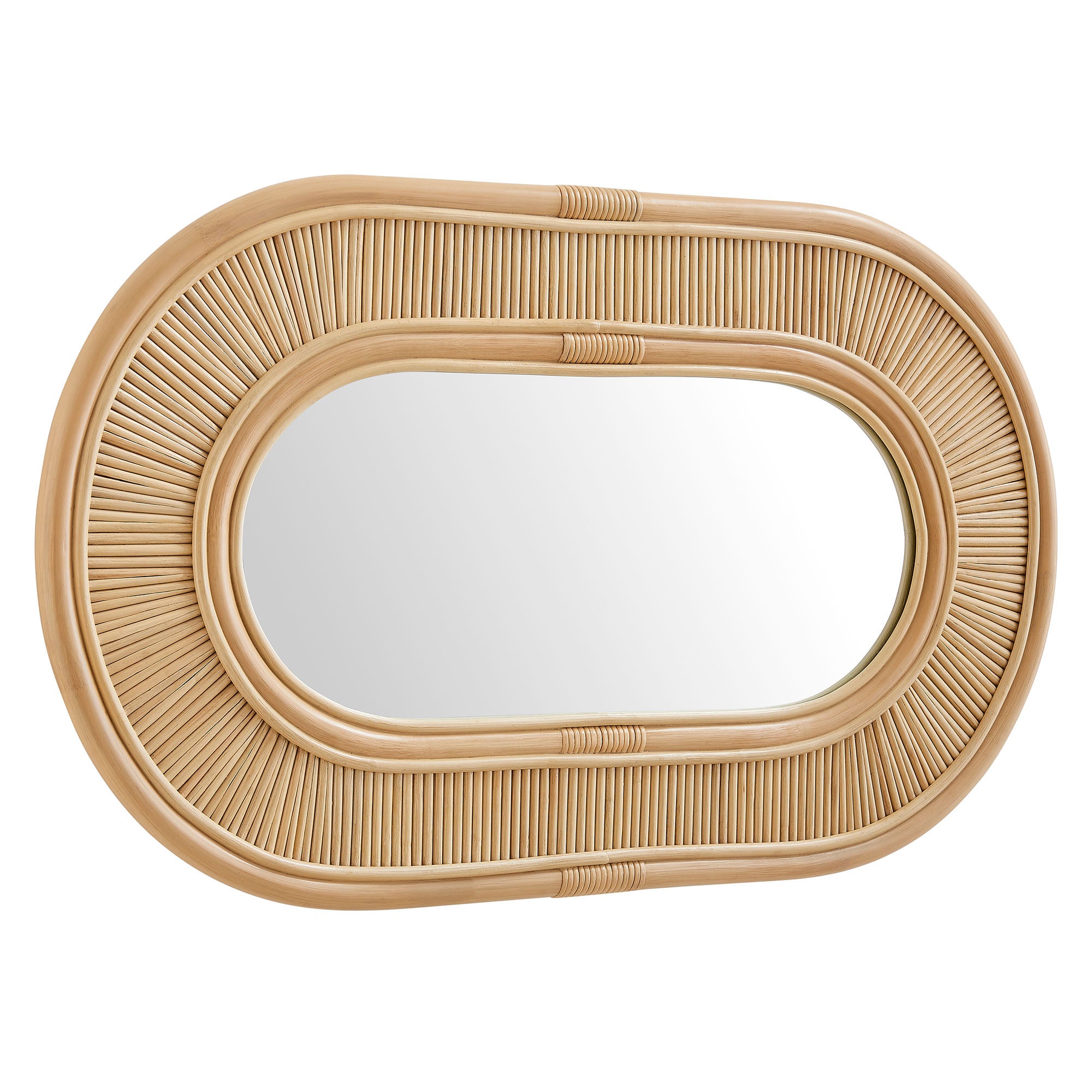 Sovana Oval Rattan Wall Mirror, Natural