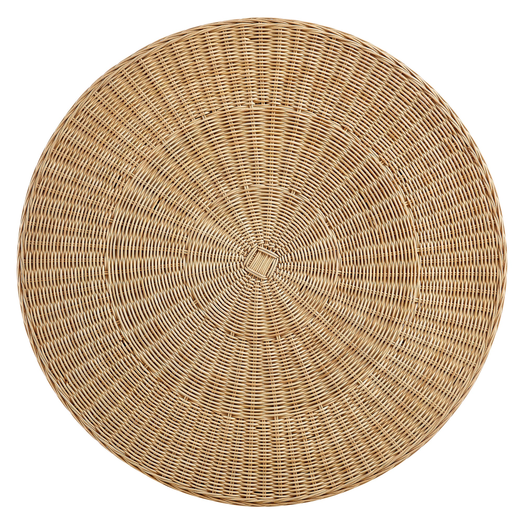 Ainsley 32 Inch Round Natural Rattan Coffee Table, Natural