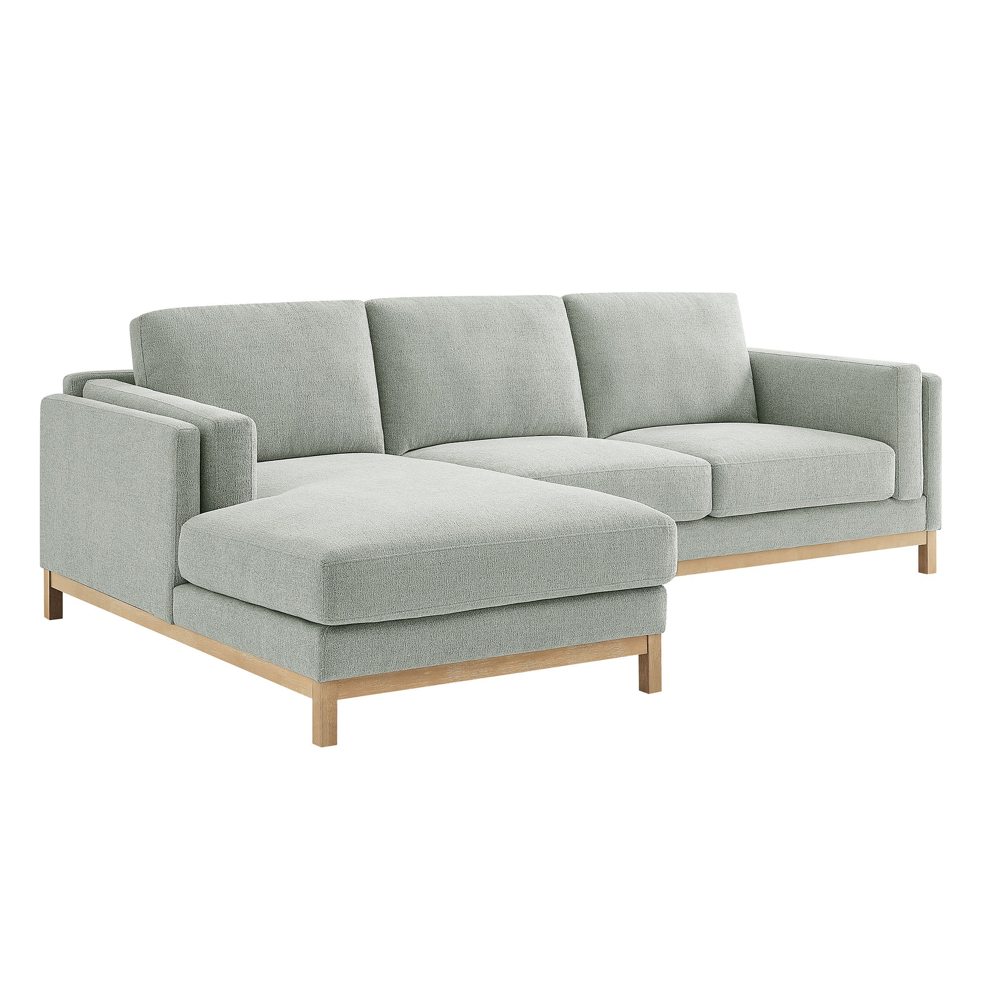 Roscoe Left-Facing Fabric Sectional Sofa with Chaise, Mist