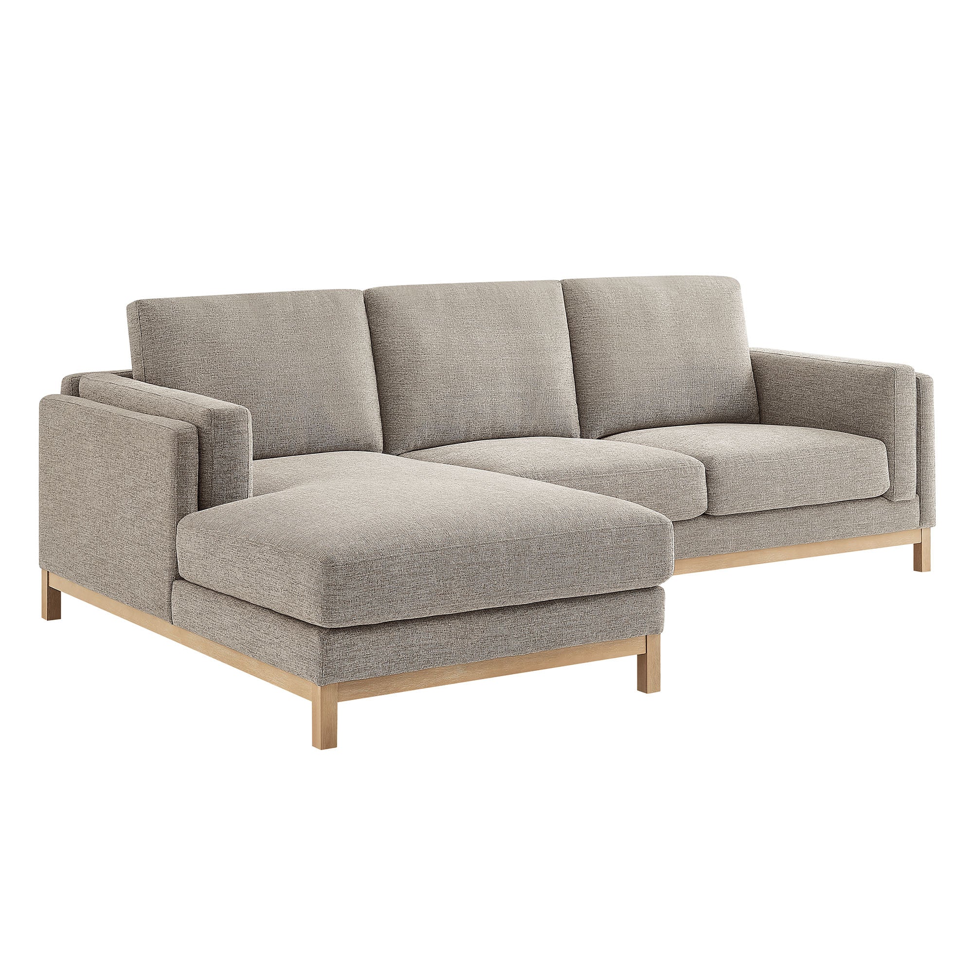Roscoe Left-Facing Fabric Sectional Sofa with Chaise, Pewter