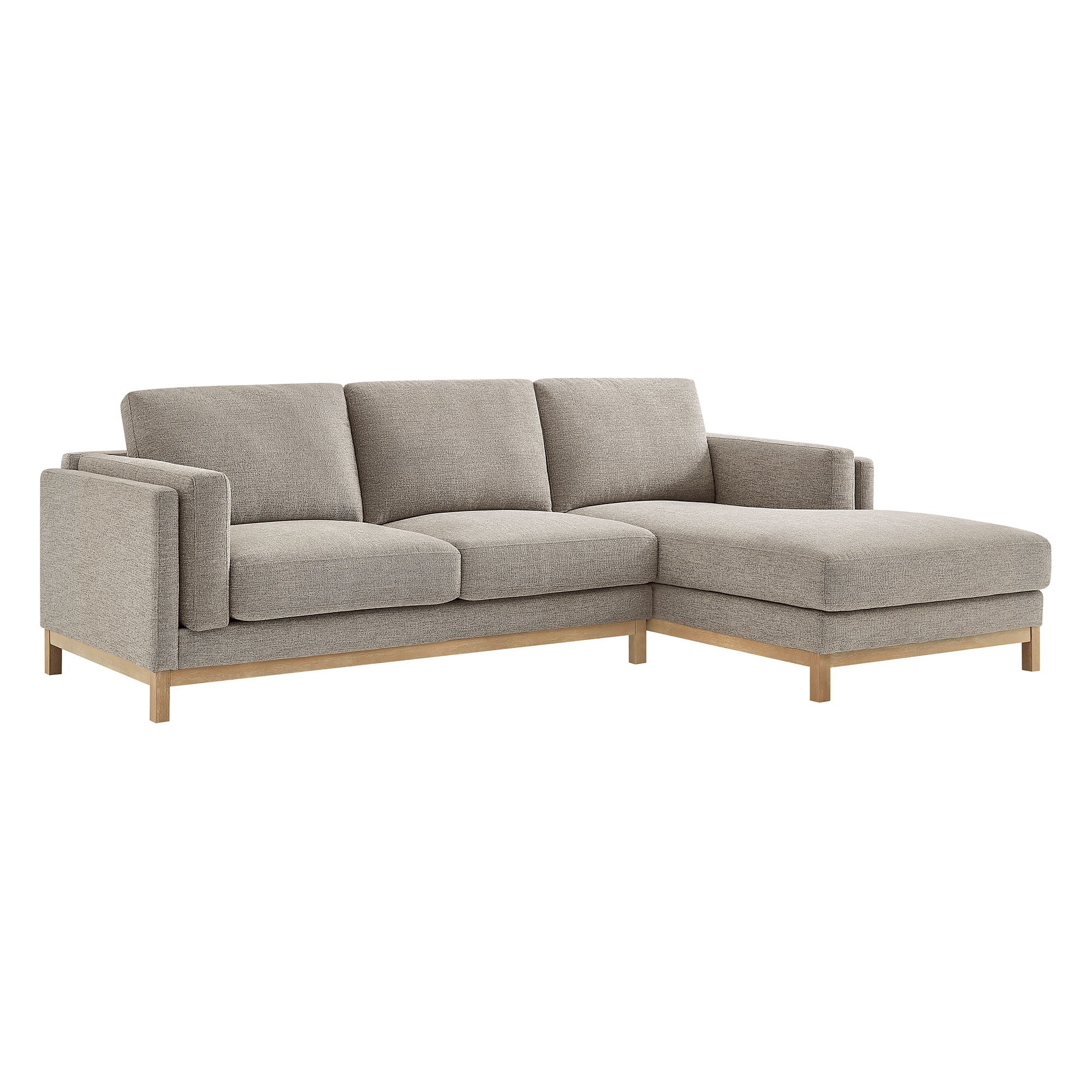Roscoe Right-Facing Fabric Sectional Sofa with Chaise, Pewter