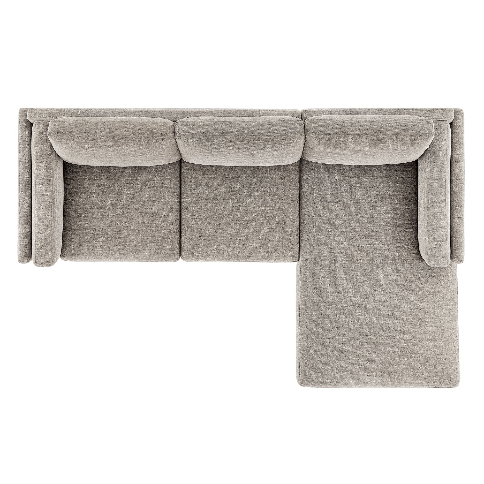 Roscoe Right-Facing Fabric Sectional Sofa with Chaise, Pewter