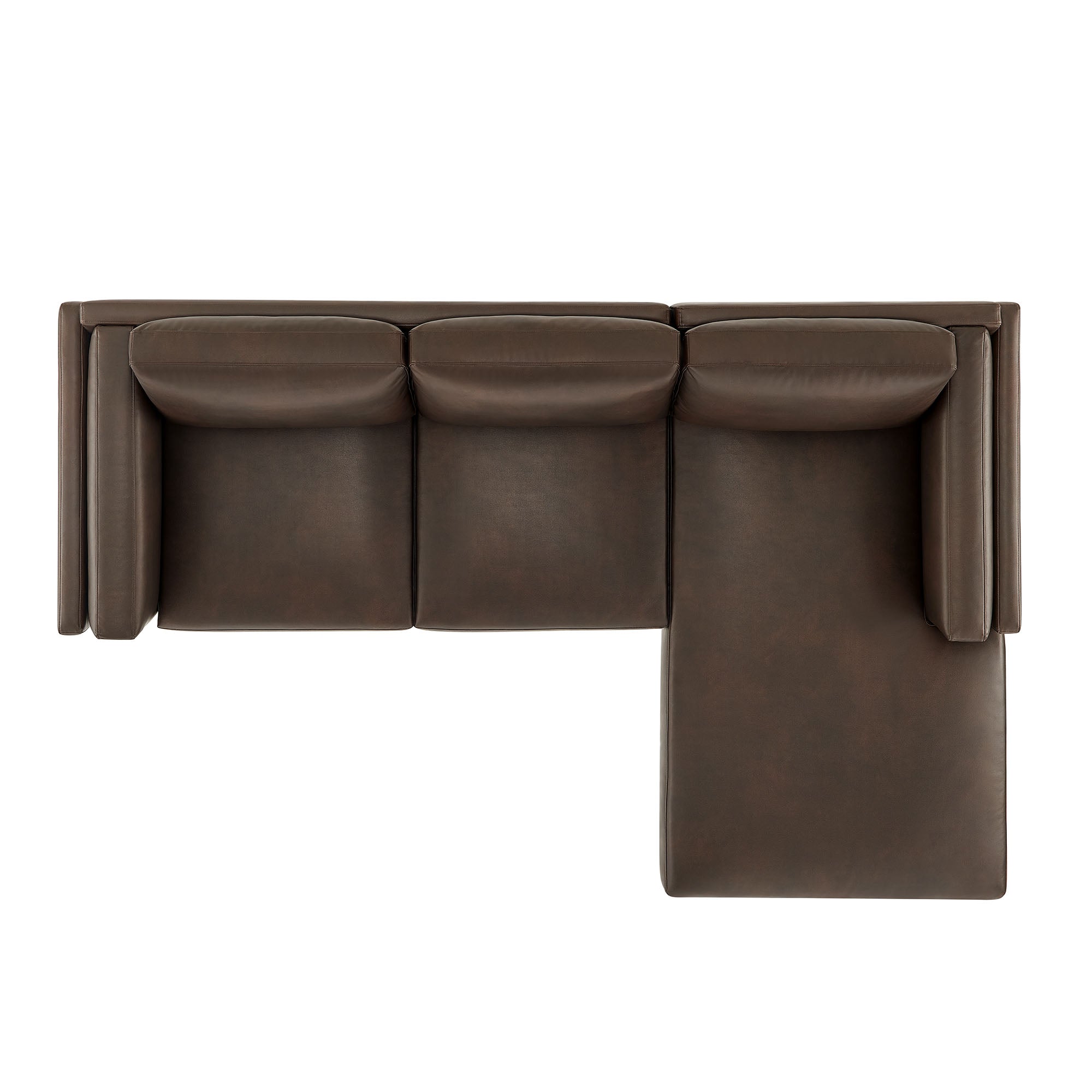 Roscoe Right-Facing Vegan Leather Sectional Sofa with Chaise, Espresso