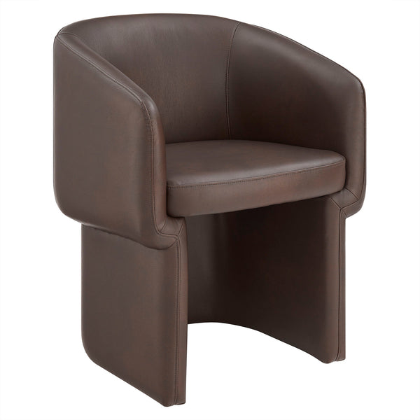 Verity Barrel Back Vegan Leather Dining Chair, Espresso