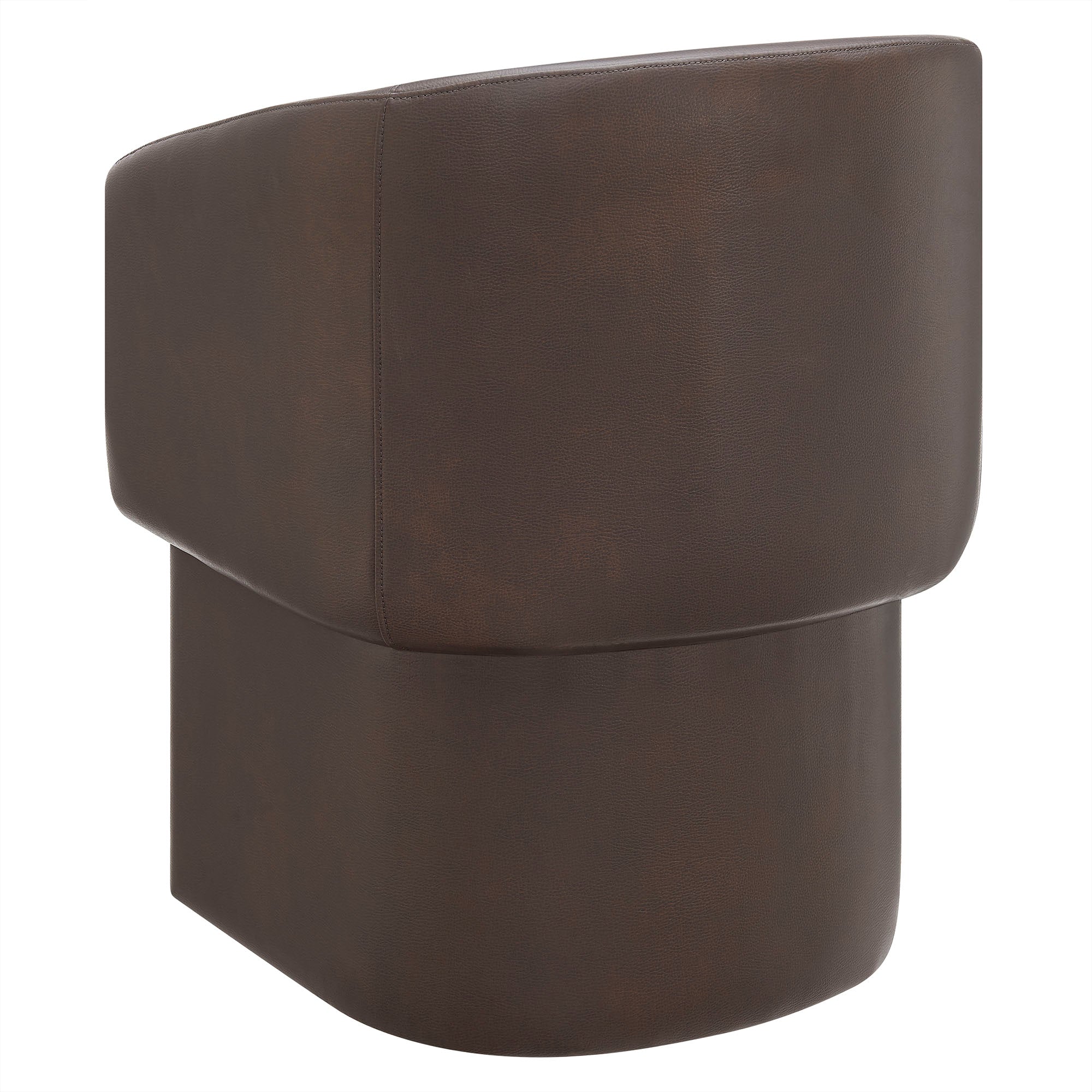 Verity Barrel Back Vegan Leather Dining Chair, Espresso