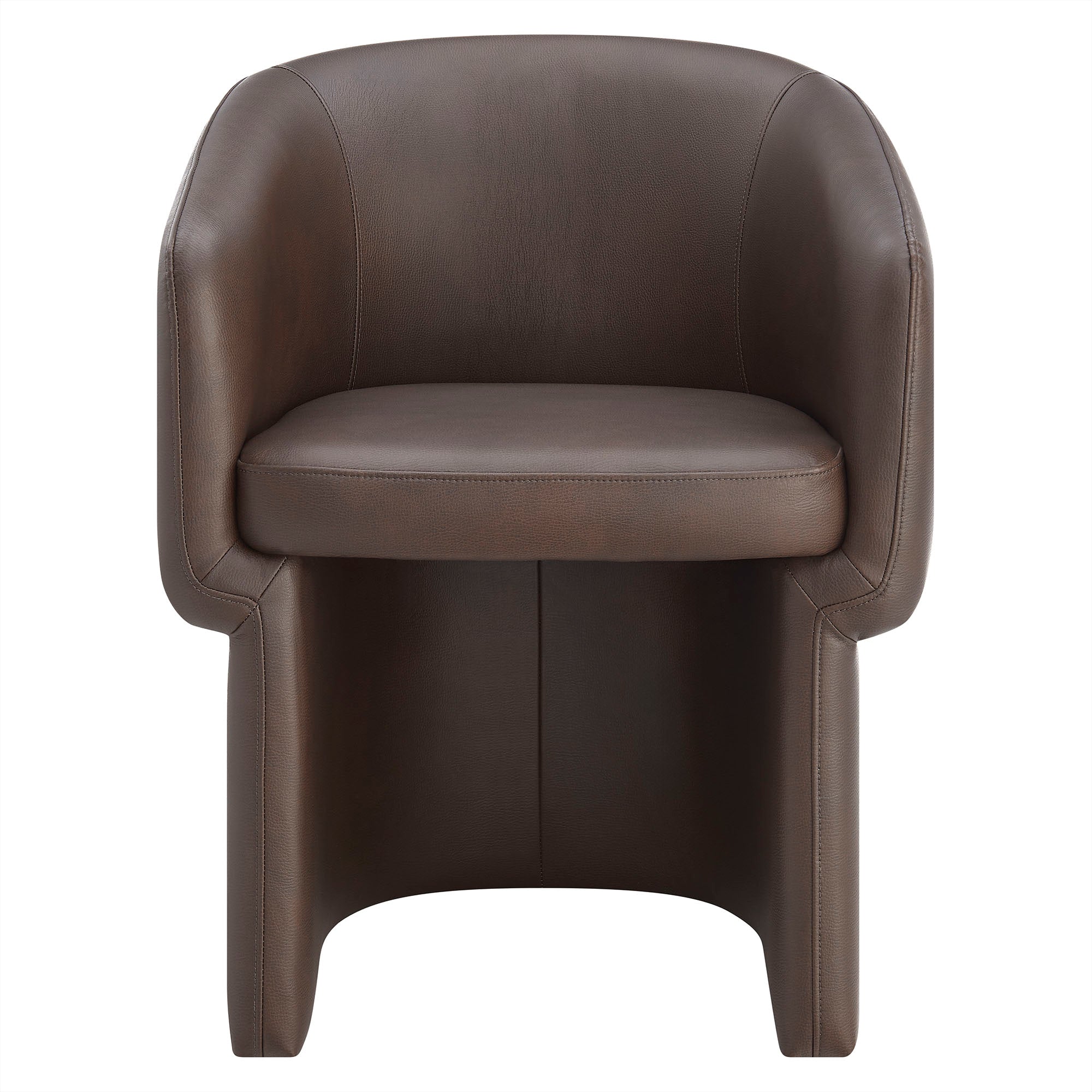 Verity Barrel Back Vegan Leather Dining Chair, Espresso