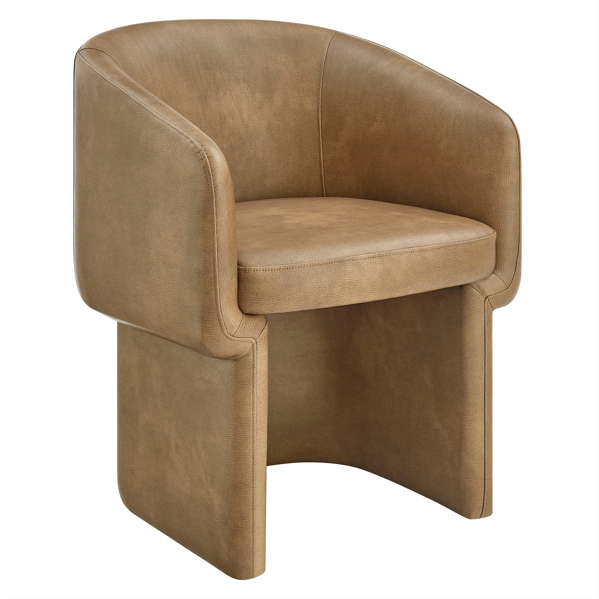 Verity Barrel Back Vegan Leather Dining Chair, Toast