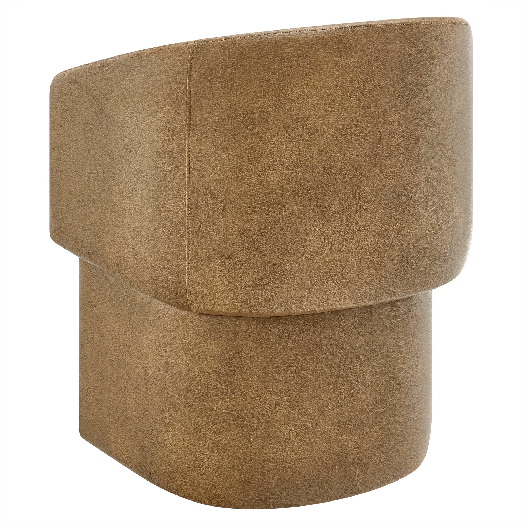Verity Barrel Back Vegan Leather Dining Chair, Toast