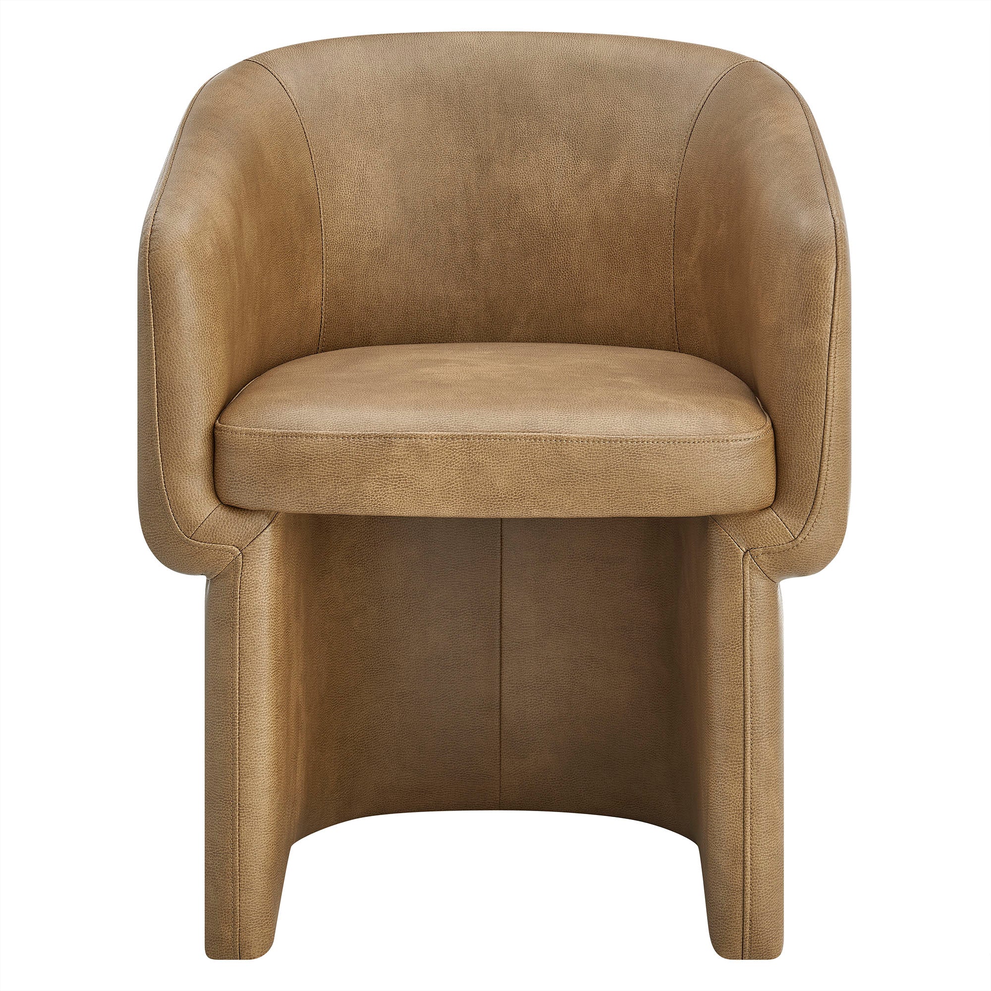 Verity Barrel Back Vegan Leather Dining Chair, Toast