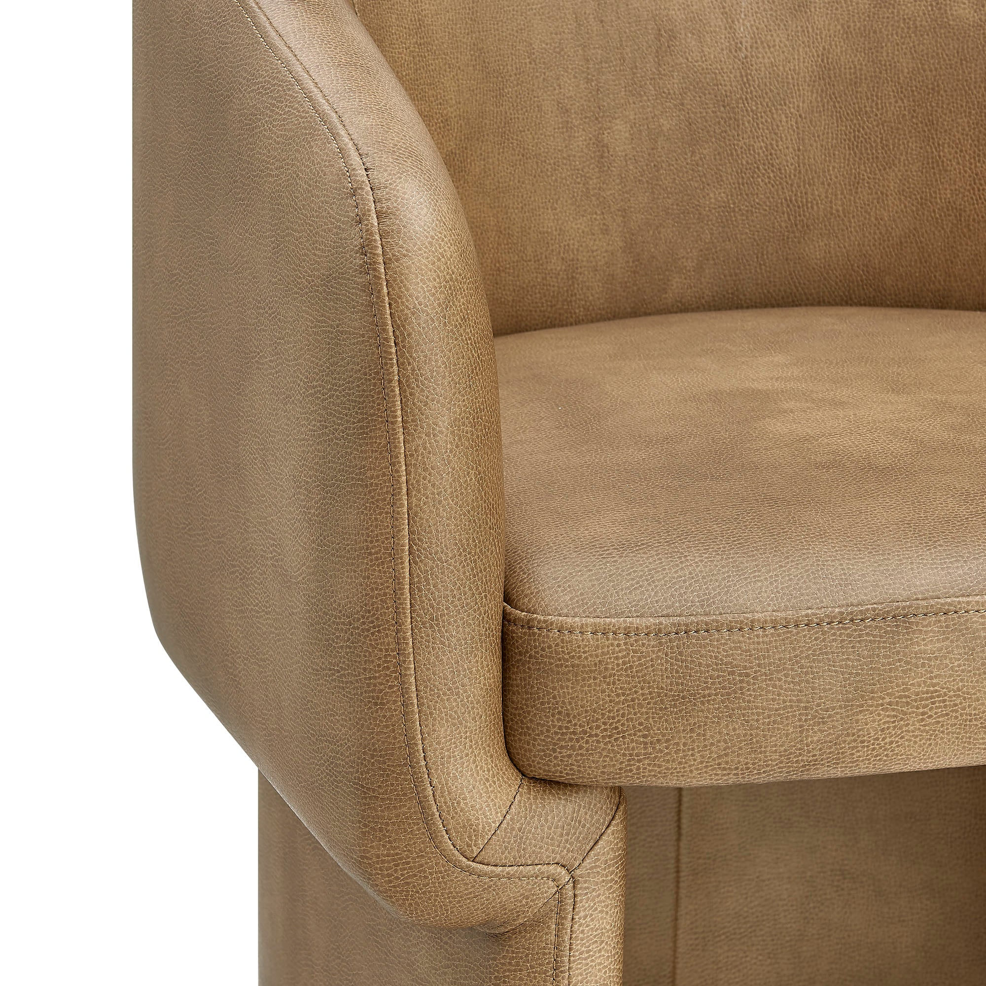 Verity Barrel Back Vegan Leather Dining Chair, Toast