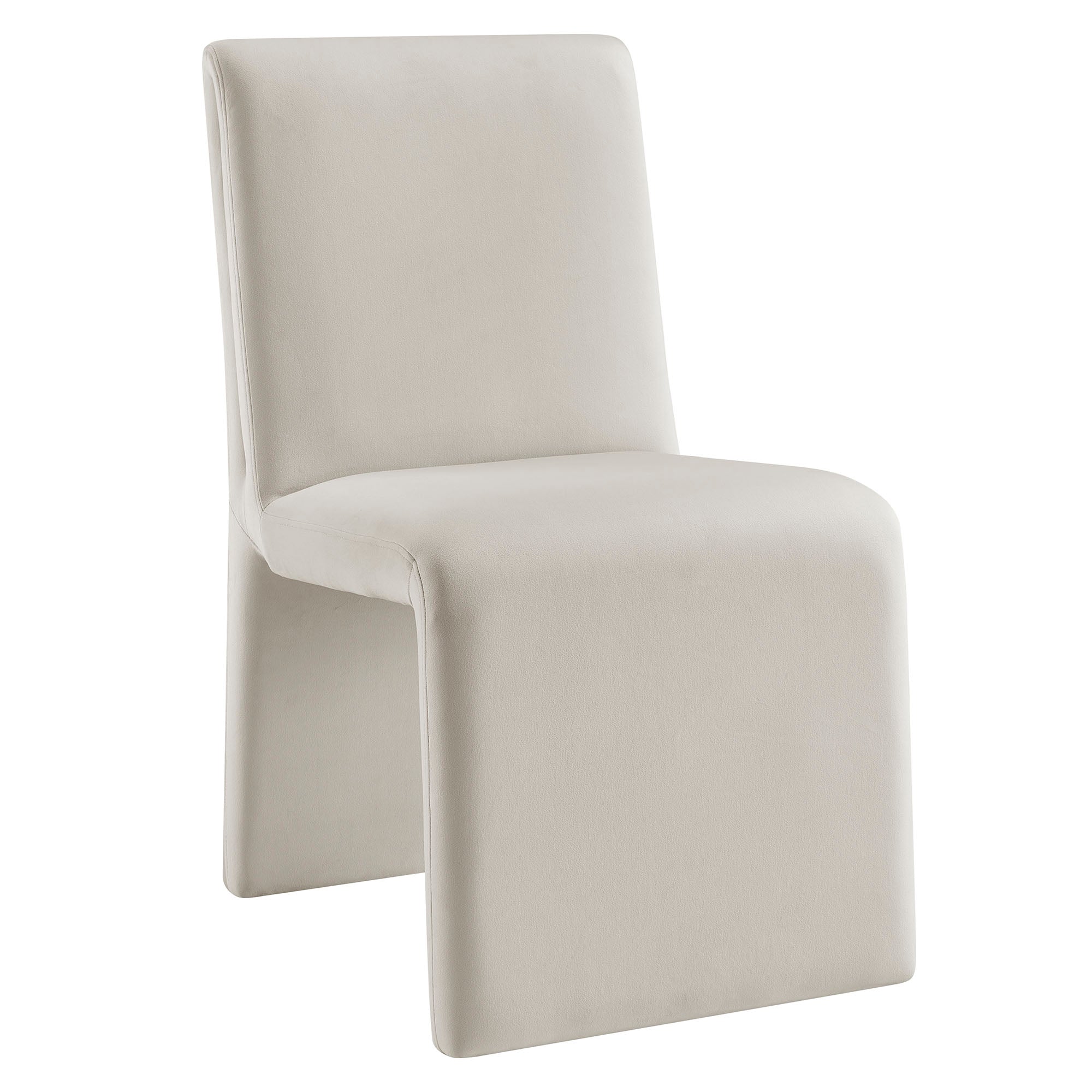 Emory Upholstered Performance Velvet Dining Side Chair, Alabaster