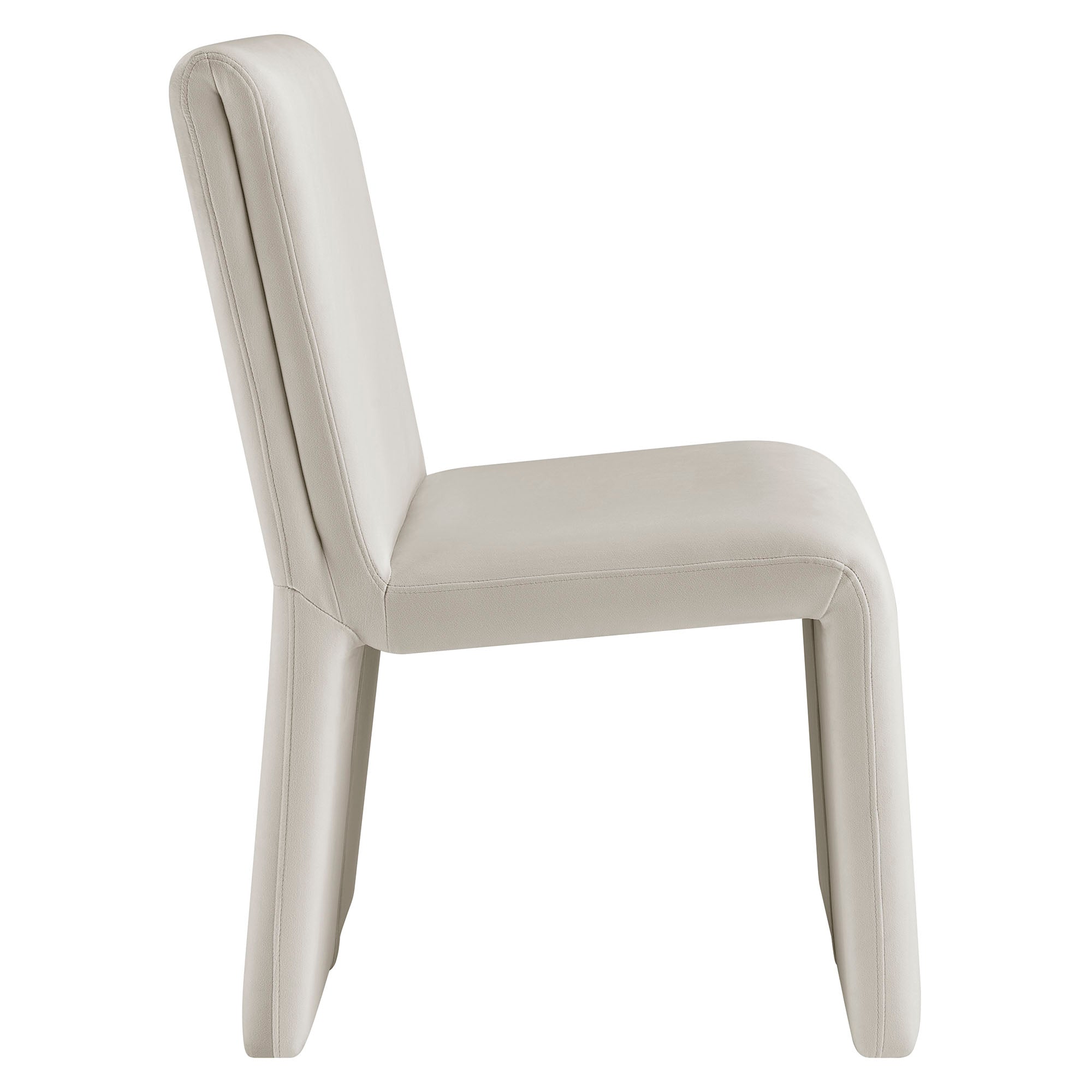 Emory Upholstered Performance Velvet Dining Side Chair, Alabaster