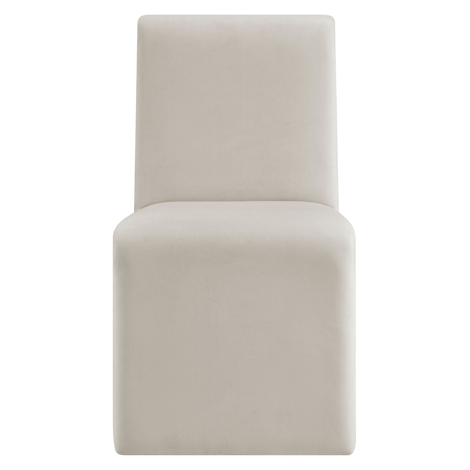 Emory Upholstered Performance Velvet Dining Side Chair, Alabaster