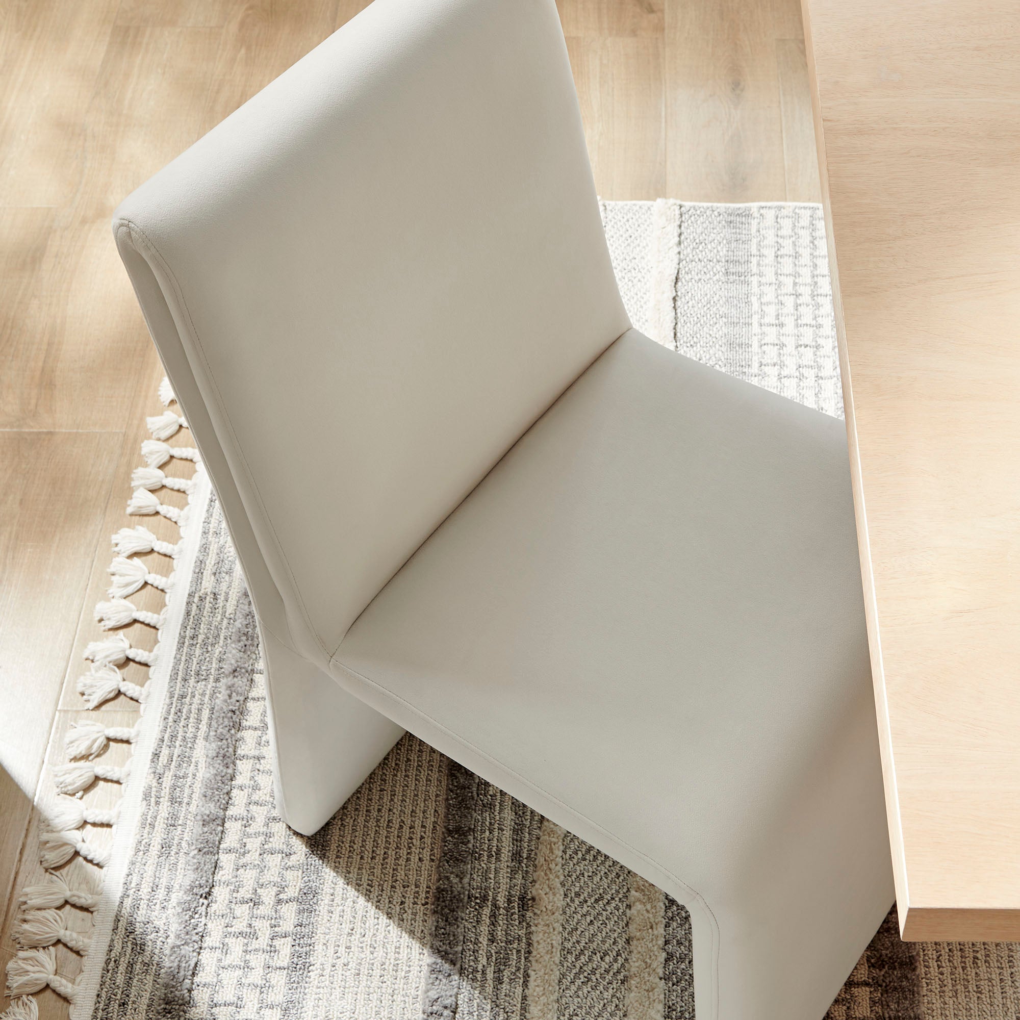 Emory Upholstered Performance Velvet Dining Side Chair, Alabaster