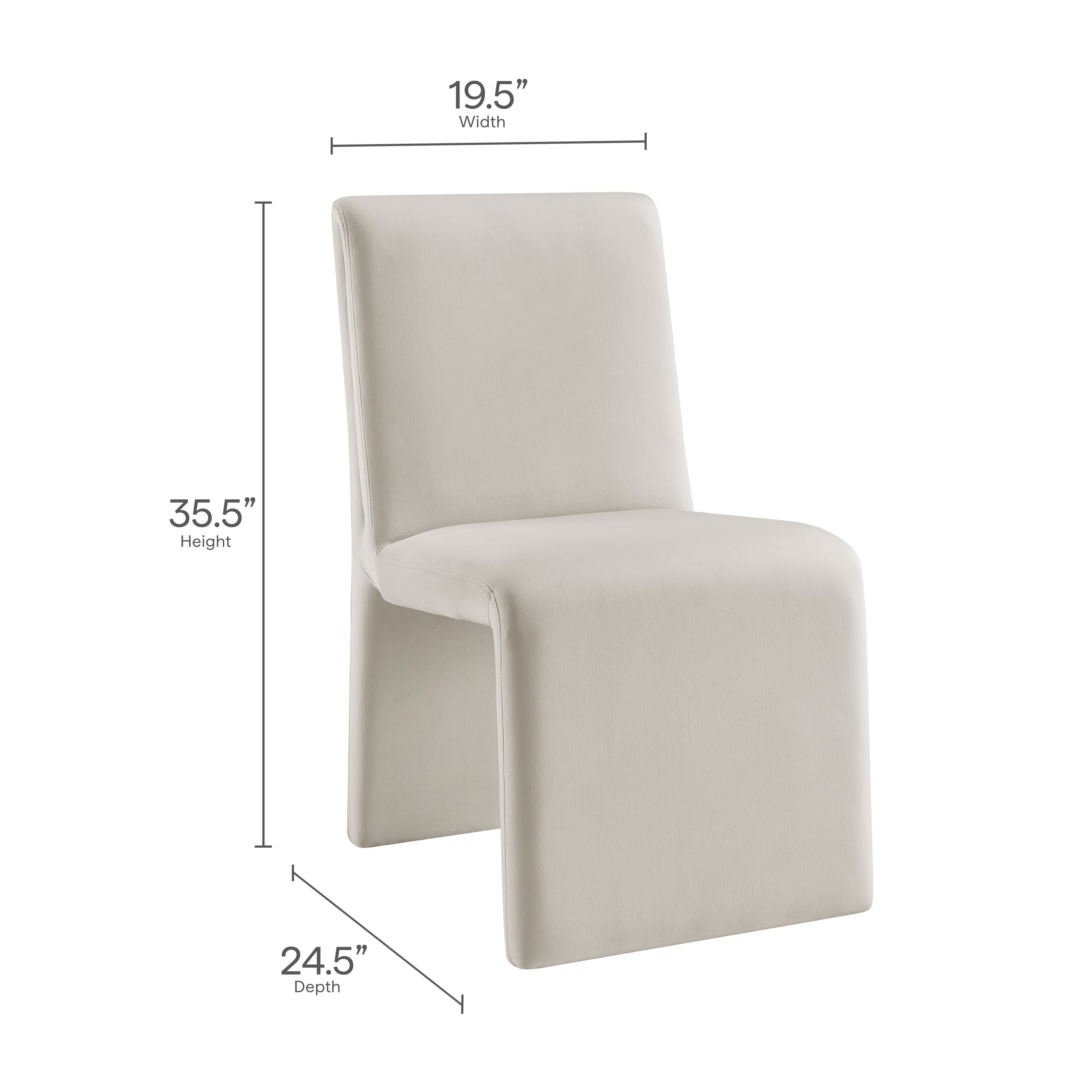 Emory Upholstered Performance Velvet Dining Side Chair, Alabaster