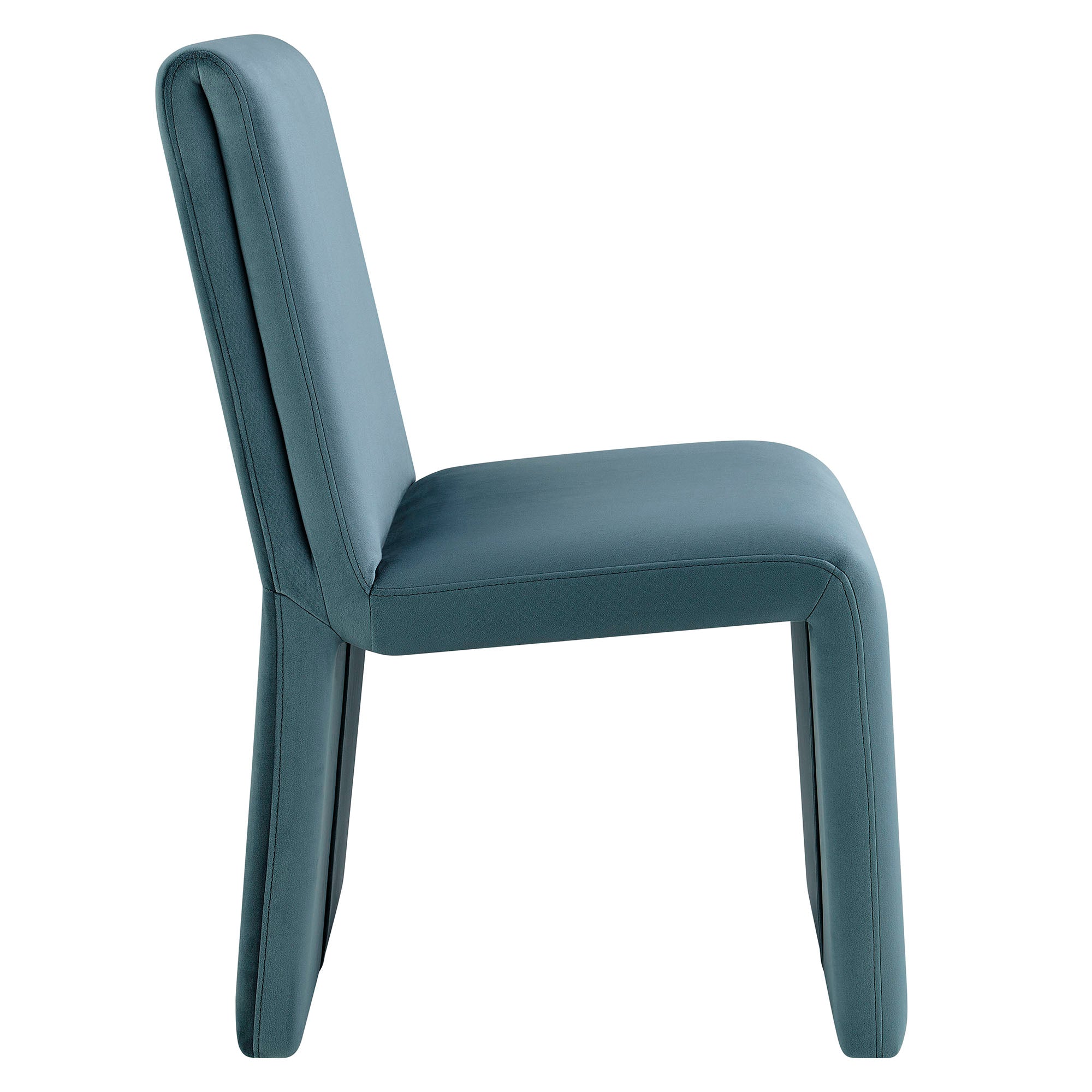Emory Upholstered Performance Velvet Dining Side Chair, Cadet Blue
