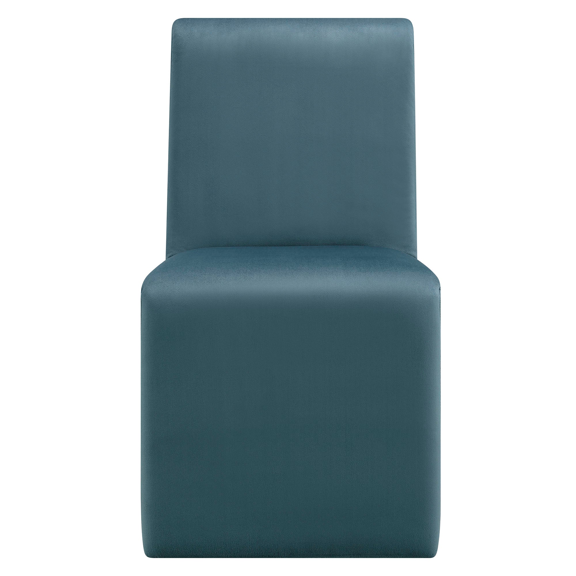 Emory Upholstered Performance Velvet Dining Side Chair, Cadet Blue