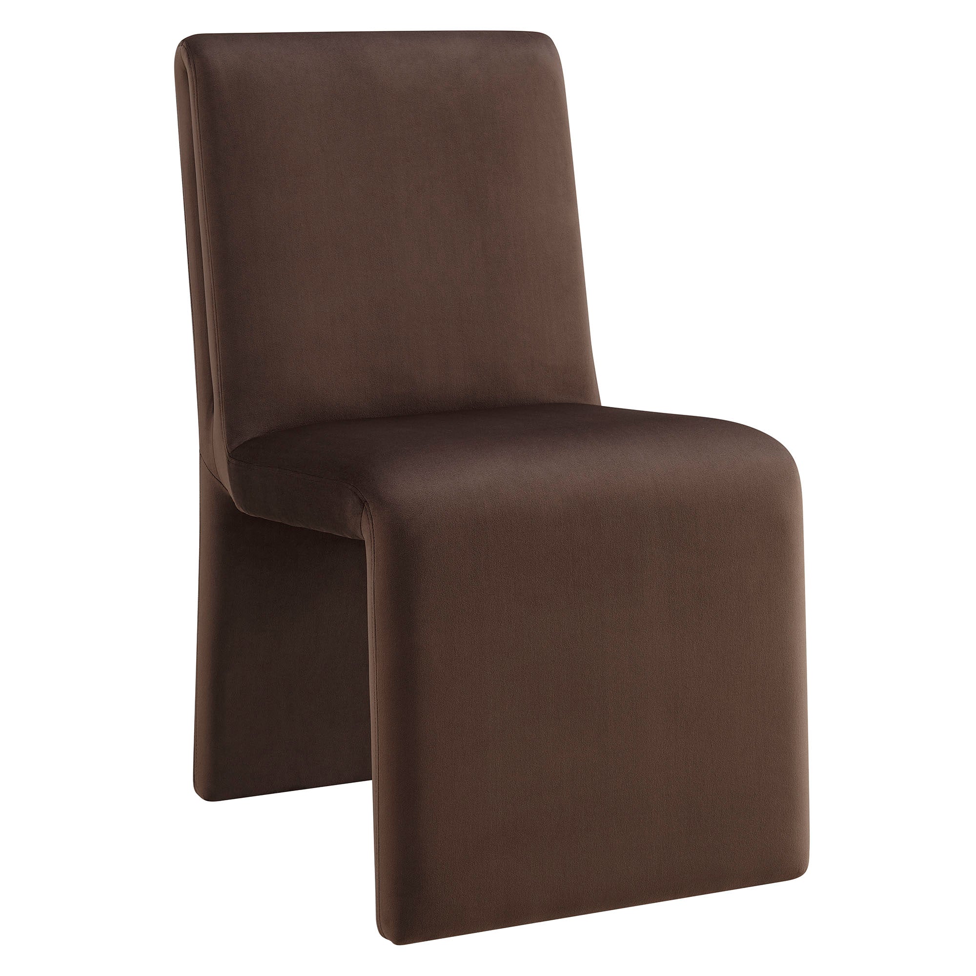Emory Upholstered Performance Velvet Dining Side Chair, Chocolate