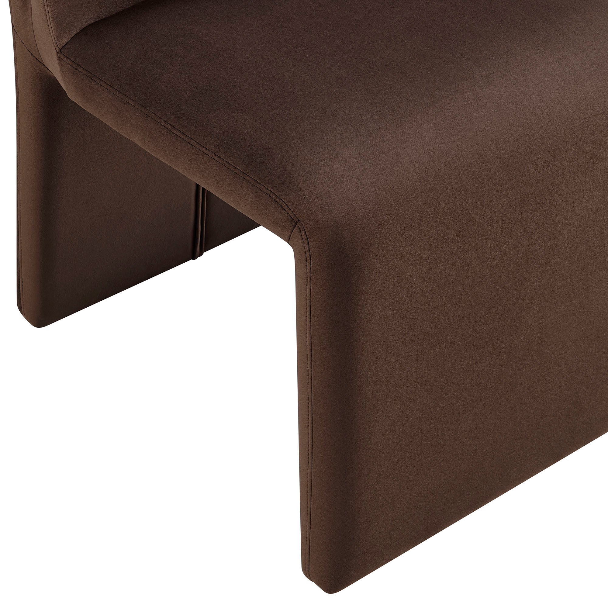Emory Upholstered Performance Velvet Dining Side Chair, Chocolate