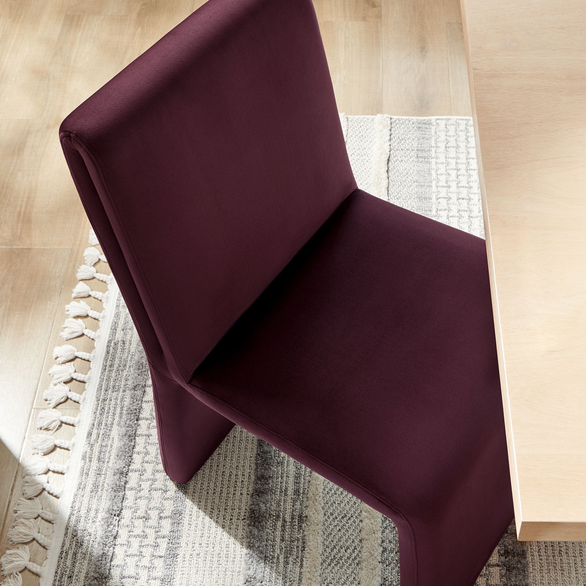 Emory Upholstered Performance Velvet Dining Side Chair, Mulberry