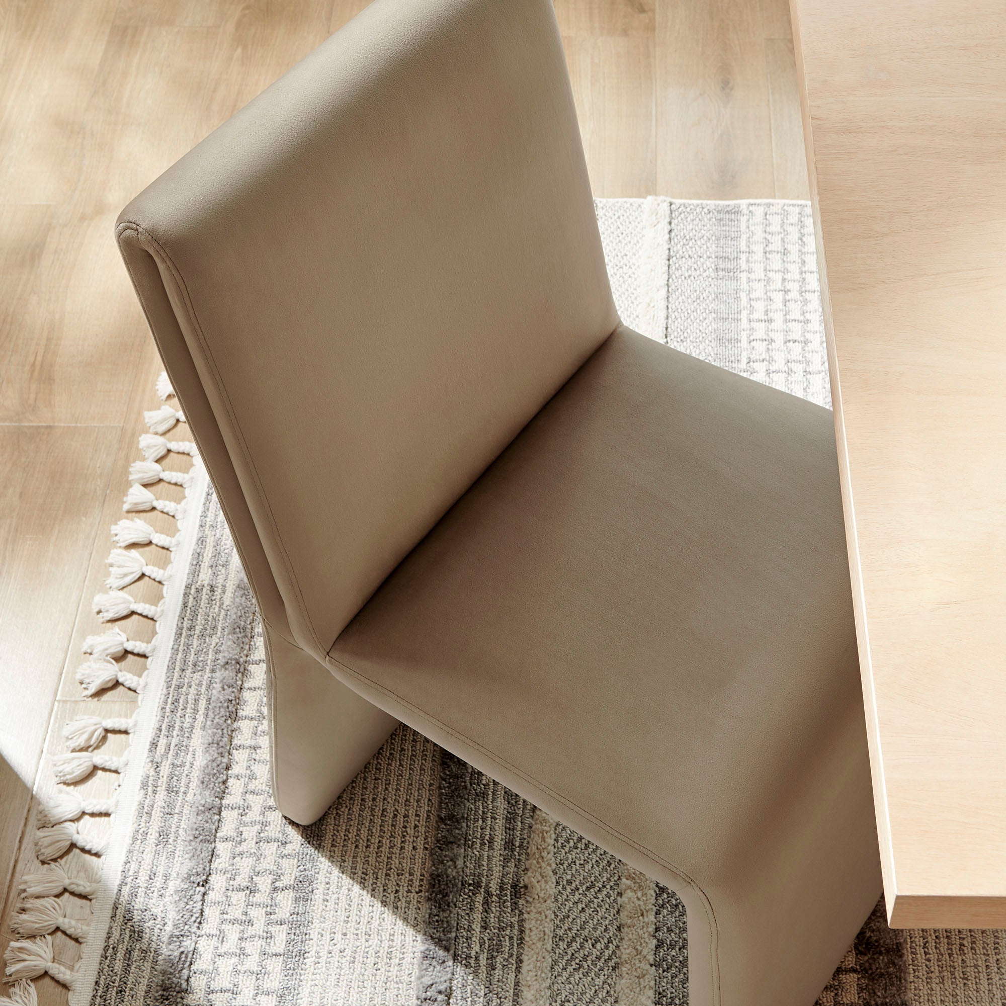 Emory Upholstered Performance Velvet Dining Side Chair, Taupe