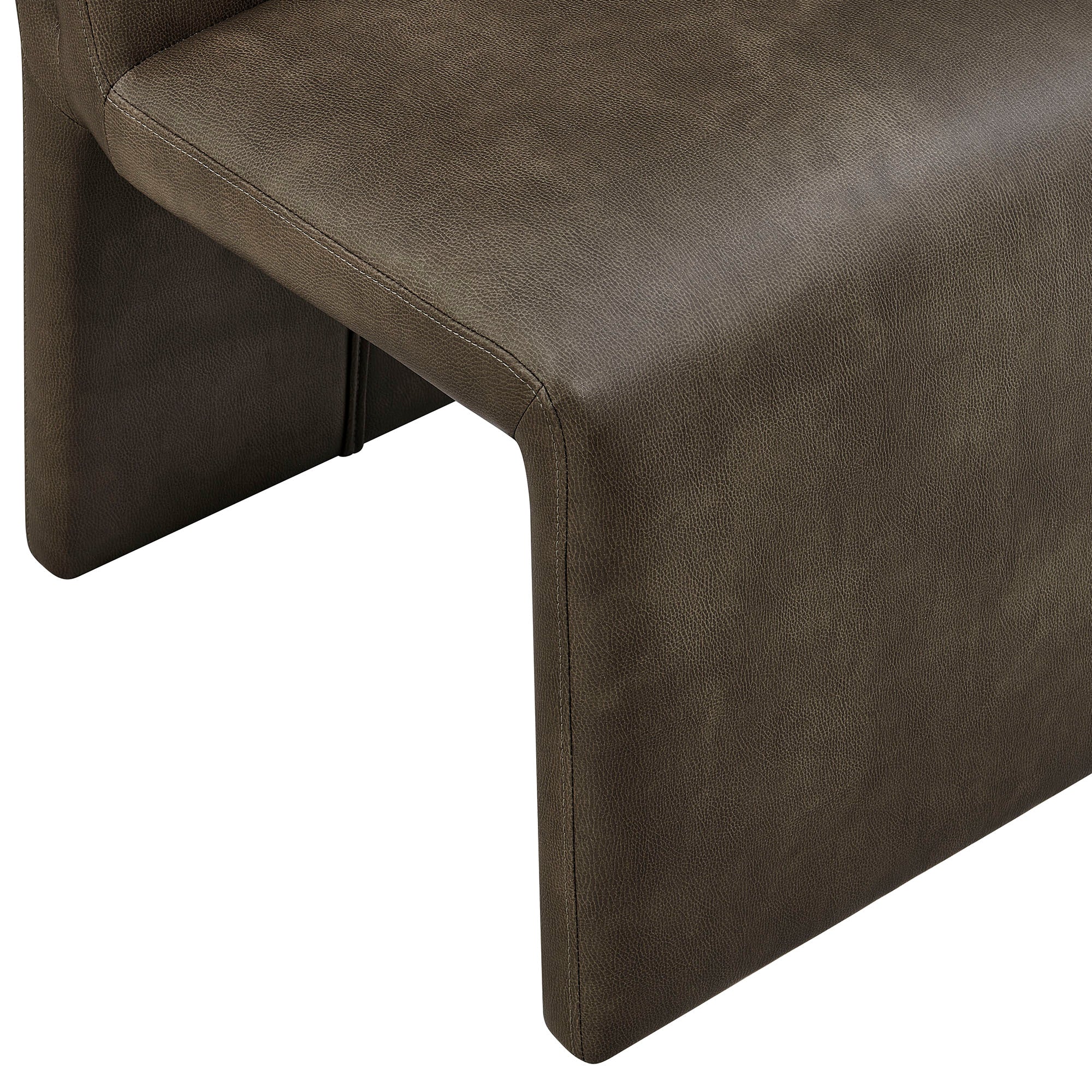 Emory Vegan Leather Dining Side Chair, Mushroom