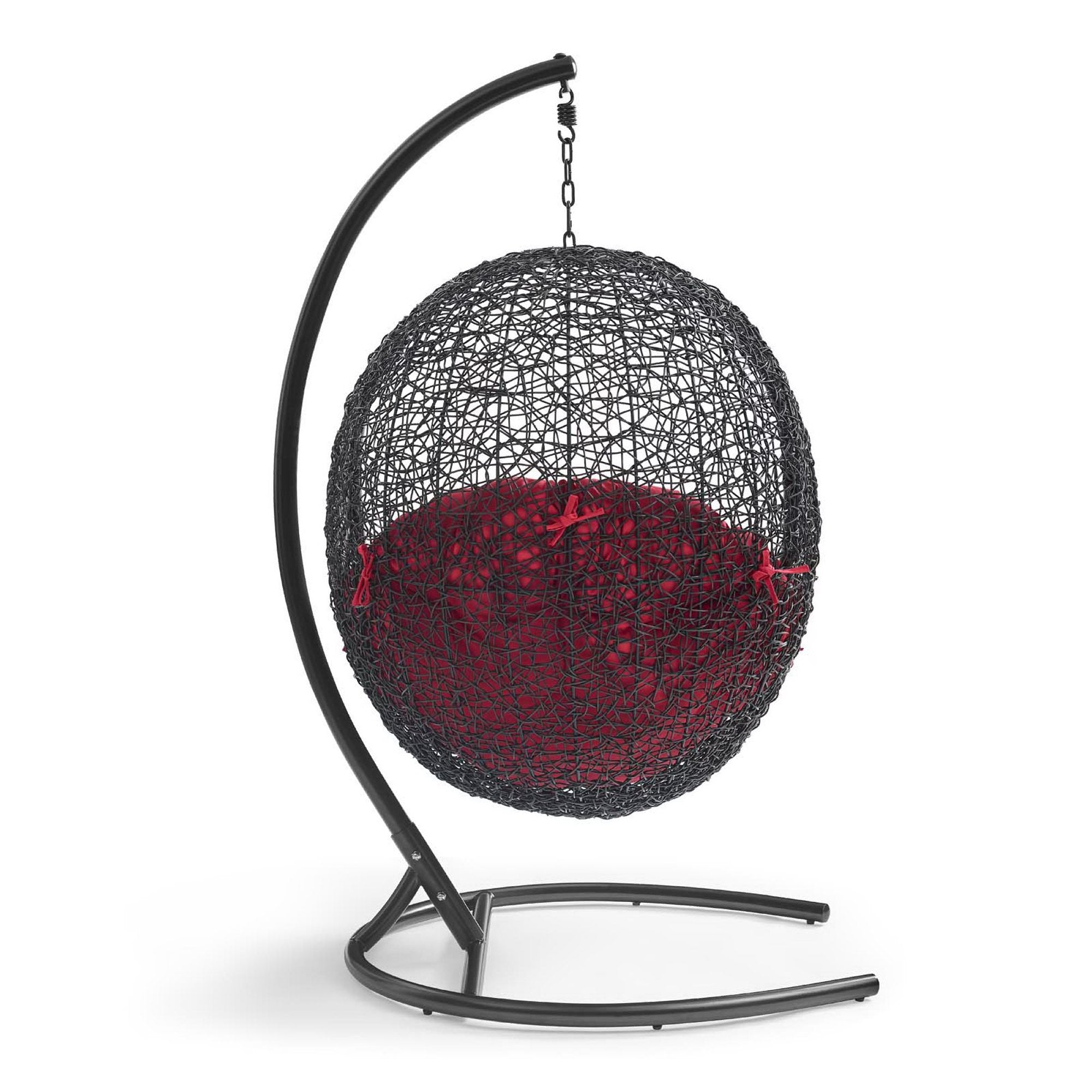 Encase Swing Outdoor Patio Lounge Chair, Red
