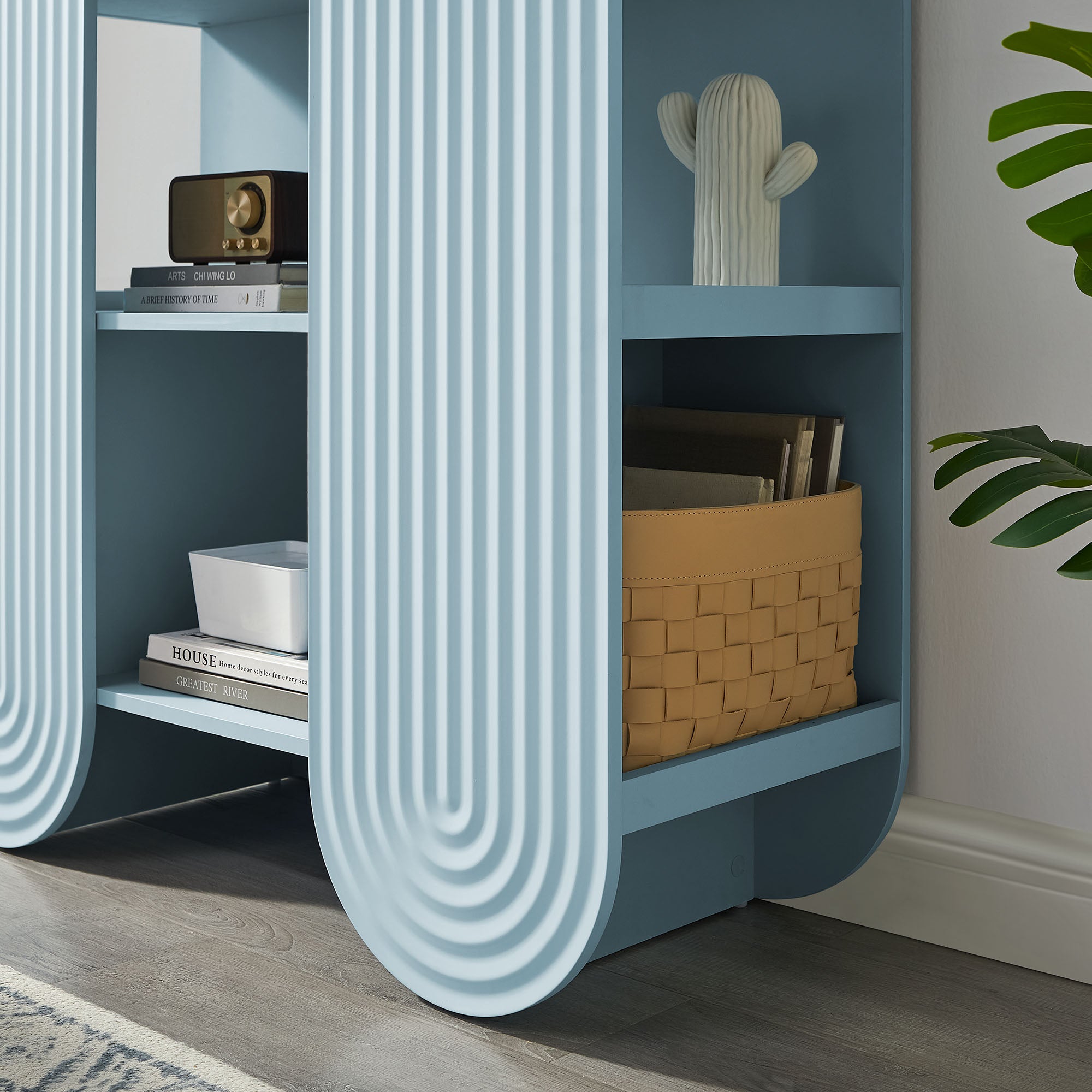 Daydream 58" Arched Bookshelf, Light Blue