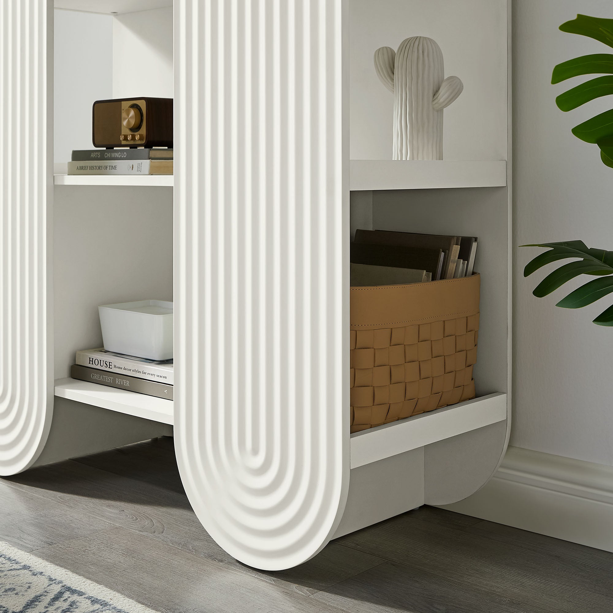 Daydream 58" Arched Bookshelf, White