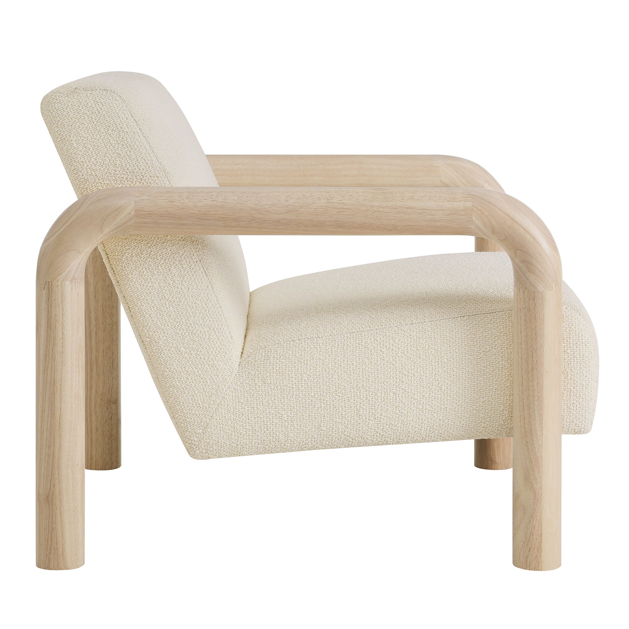 Sereno Boucle Accent Chair, Cream Oak